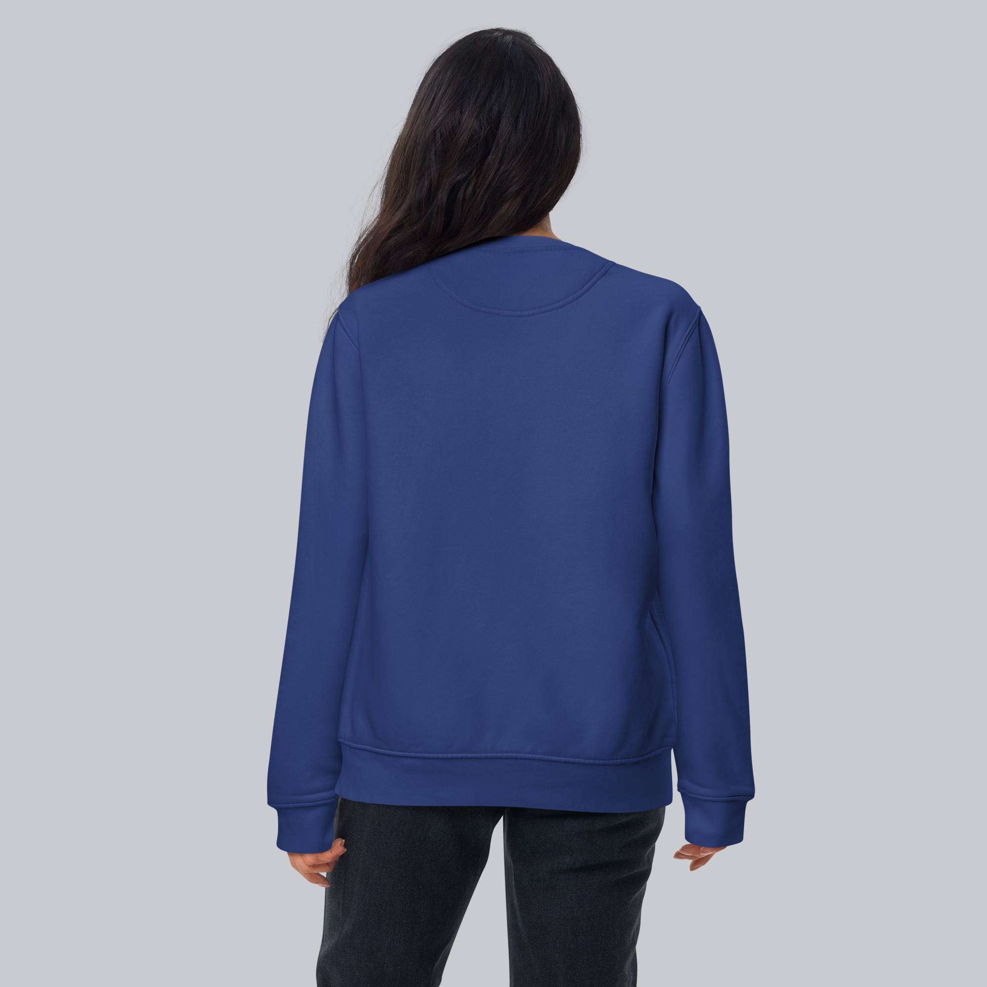 Blue long-sleeve shirt with custom Music Code