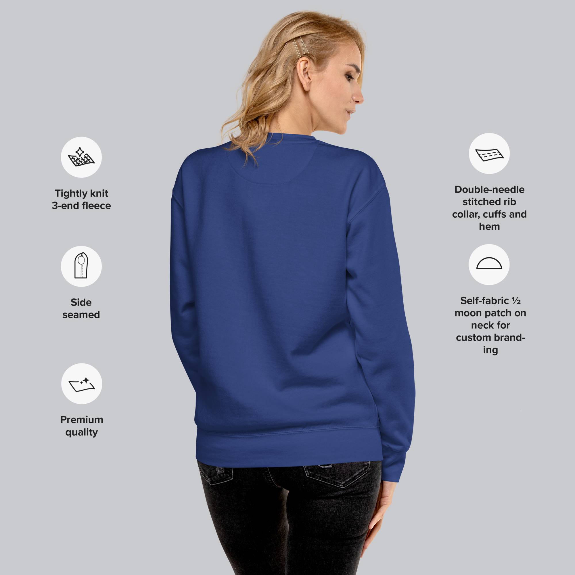 Blue long-sleeve shirt with custom Music Code