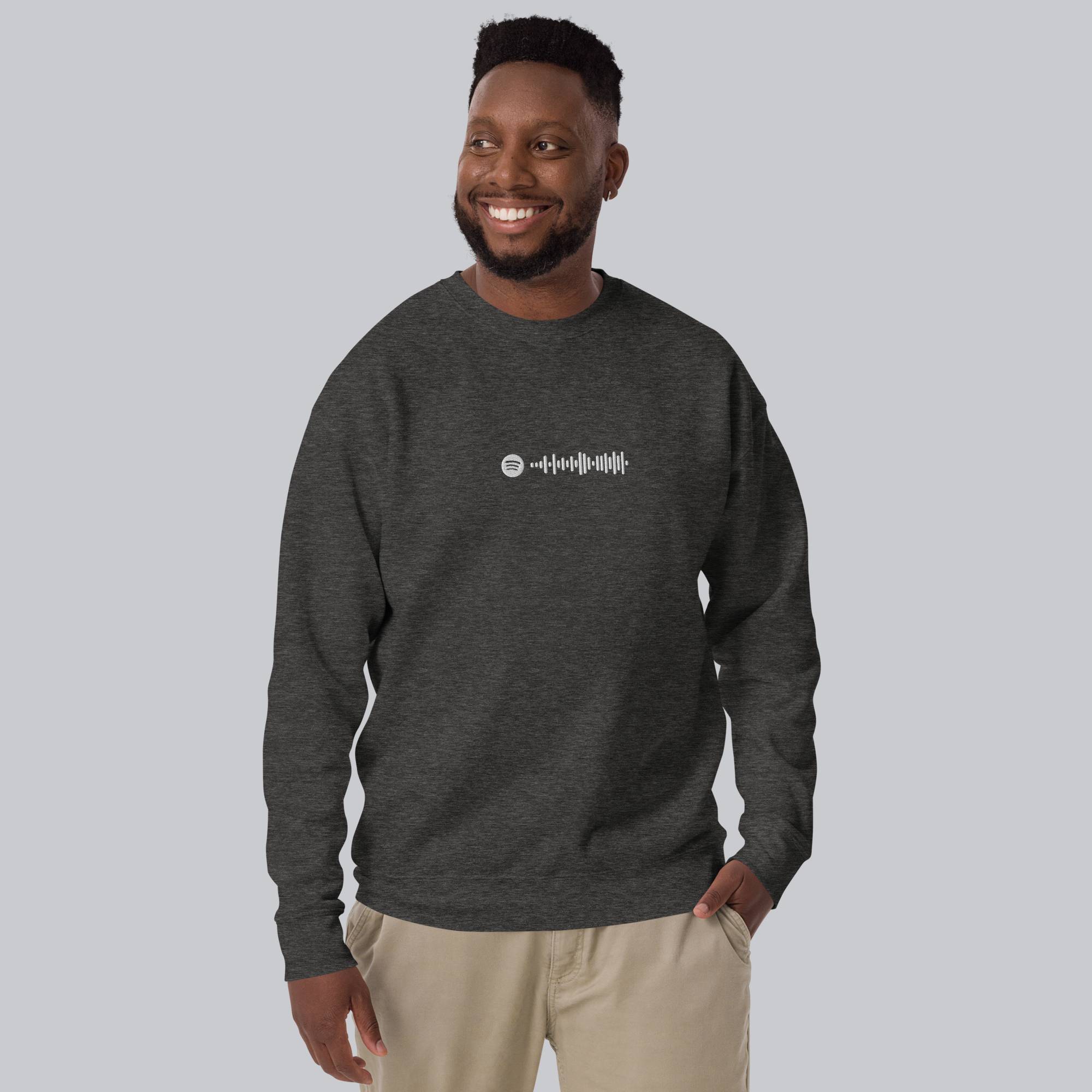 Dark Grey long-sleeve shirt with custom Music Code
