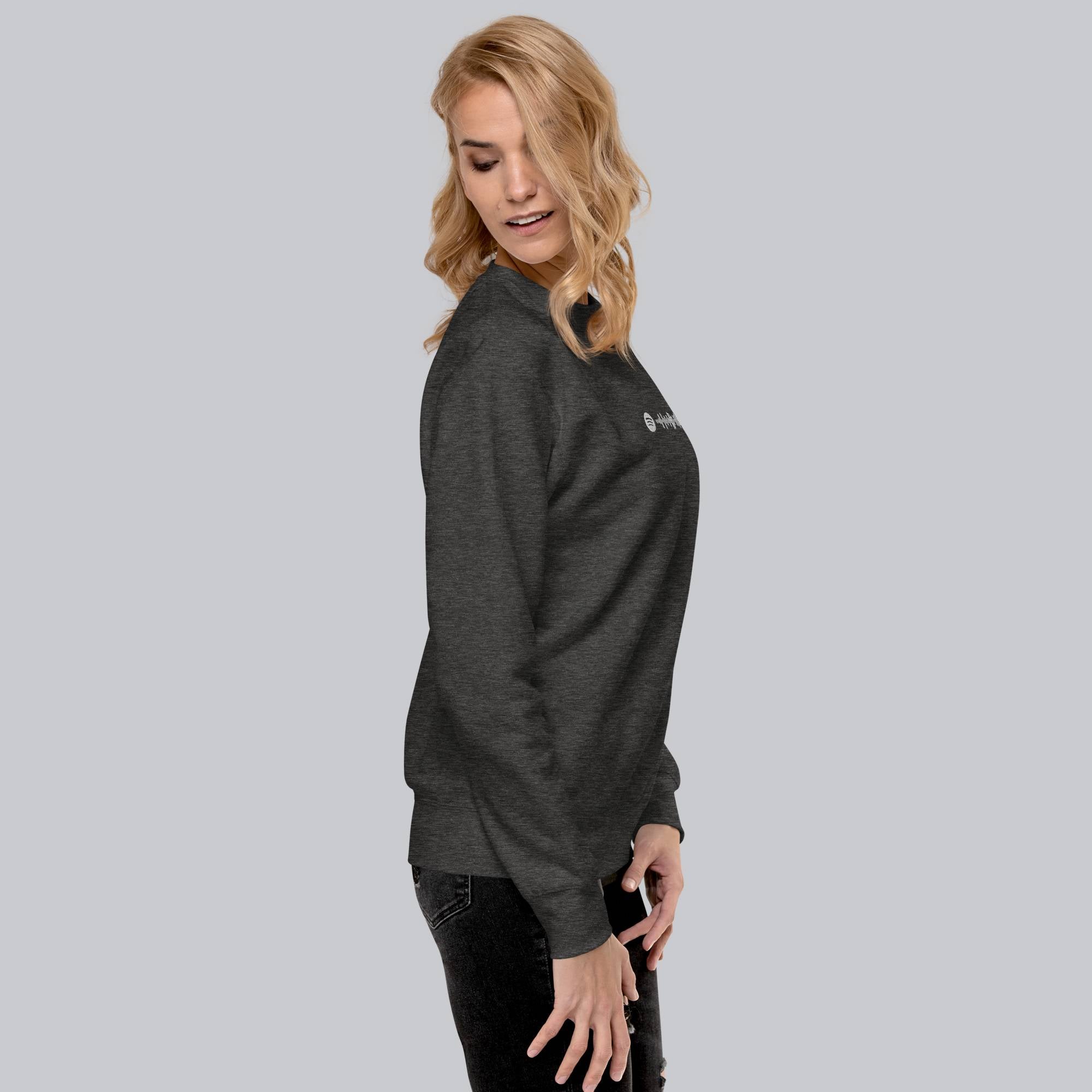 Dark Grey long-sleeve shirt with custom Music Code