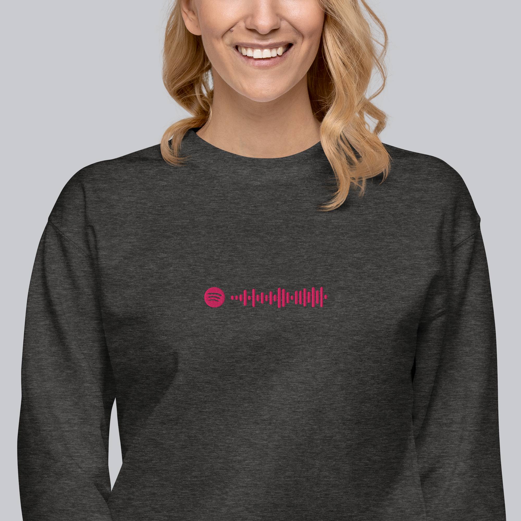 Dark Grey long-sleeve shirt with custom Music Code