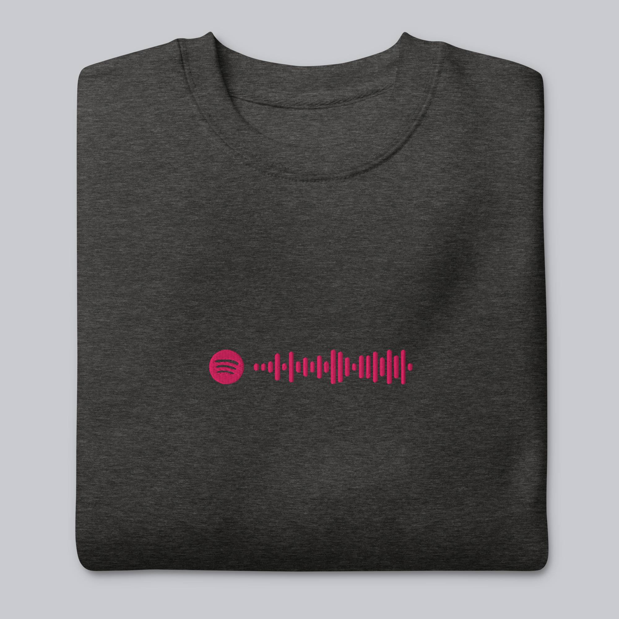 Dark Grey long-sleeve shirt with custom Music Code