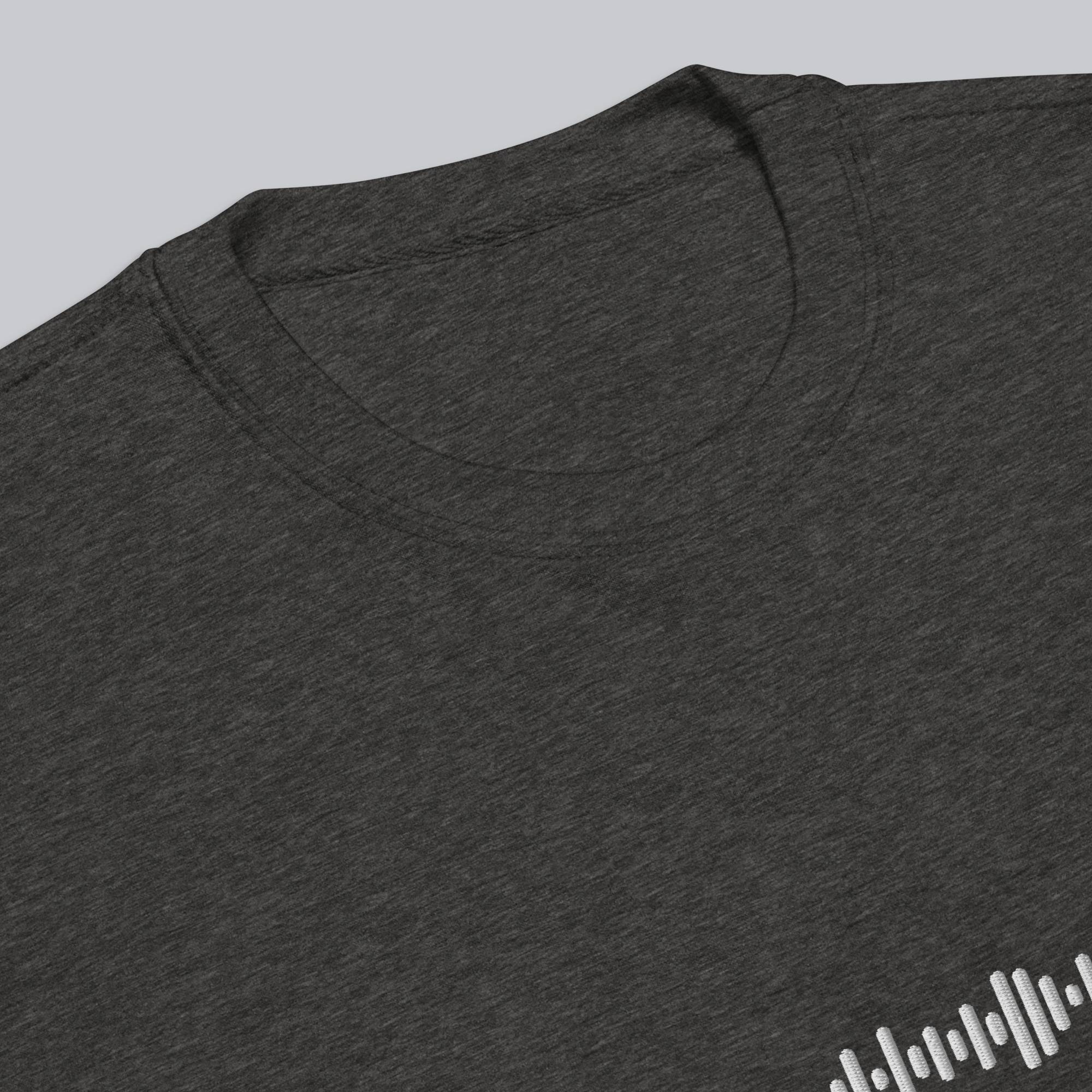 Dark Grey long-sleeve shirt with custom Music Code