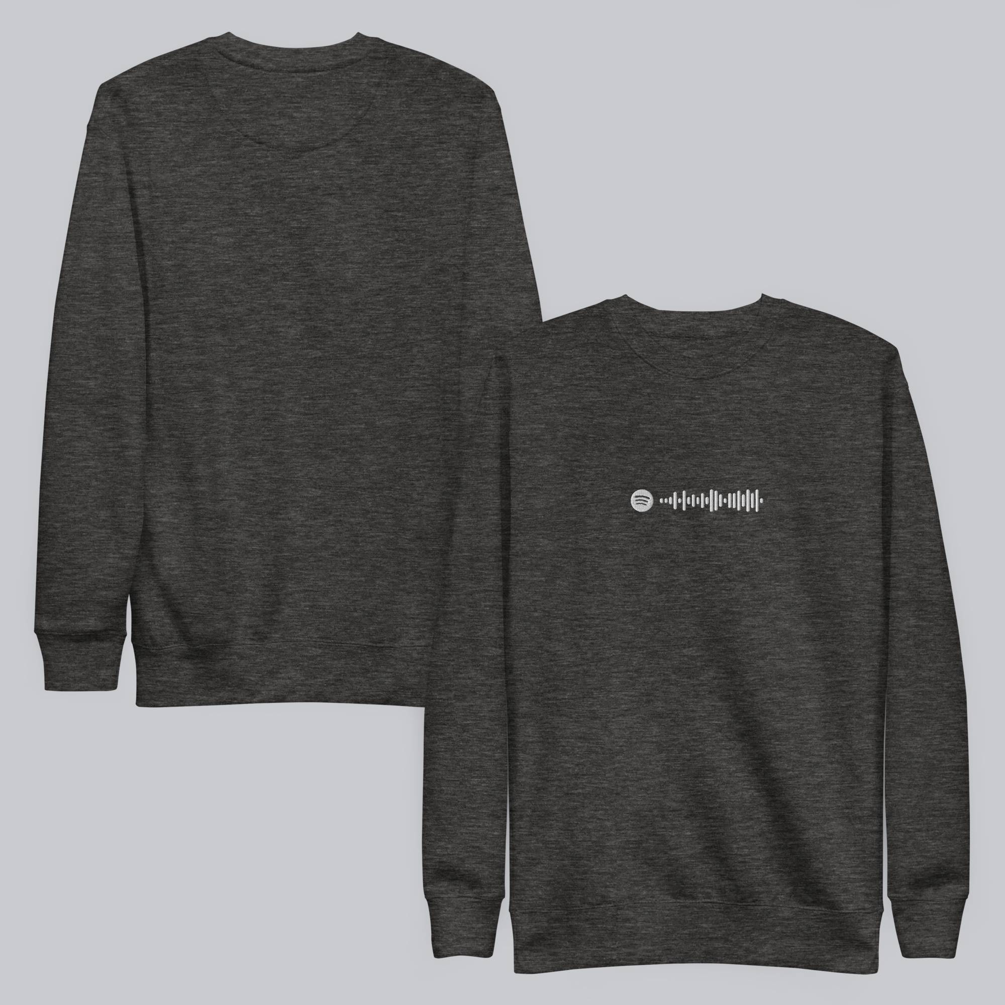 Dark Grey long-sleeve shirt with custom Music Code