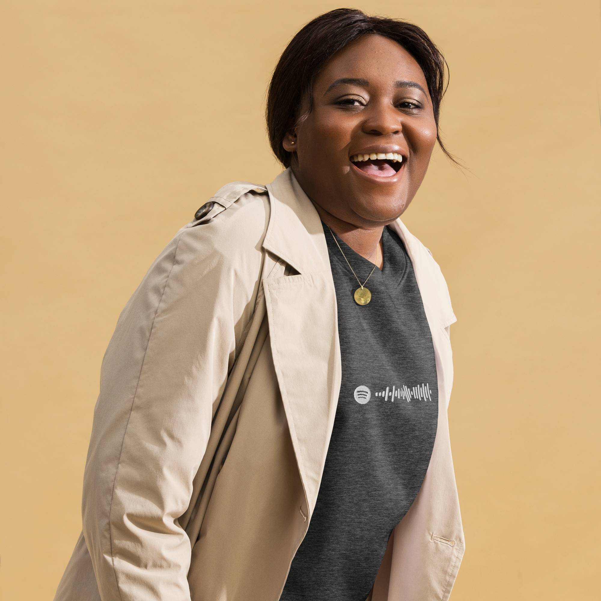 Dark Grey long-sleeve shirt with custom Music Code