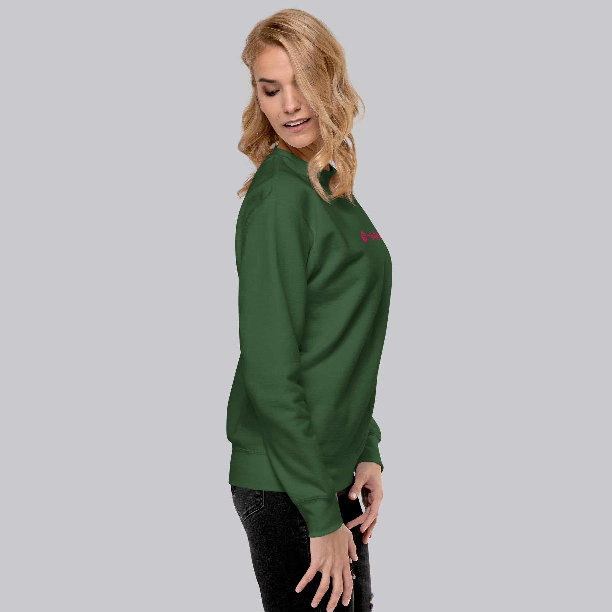 Green long-sleeve shirt with custom Music Code
