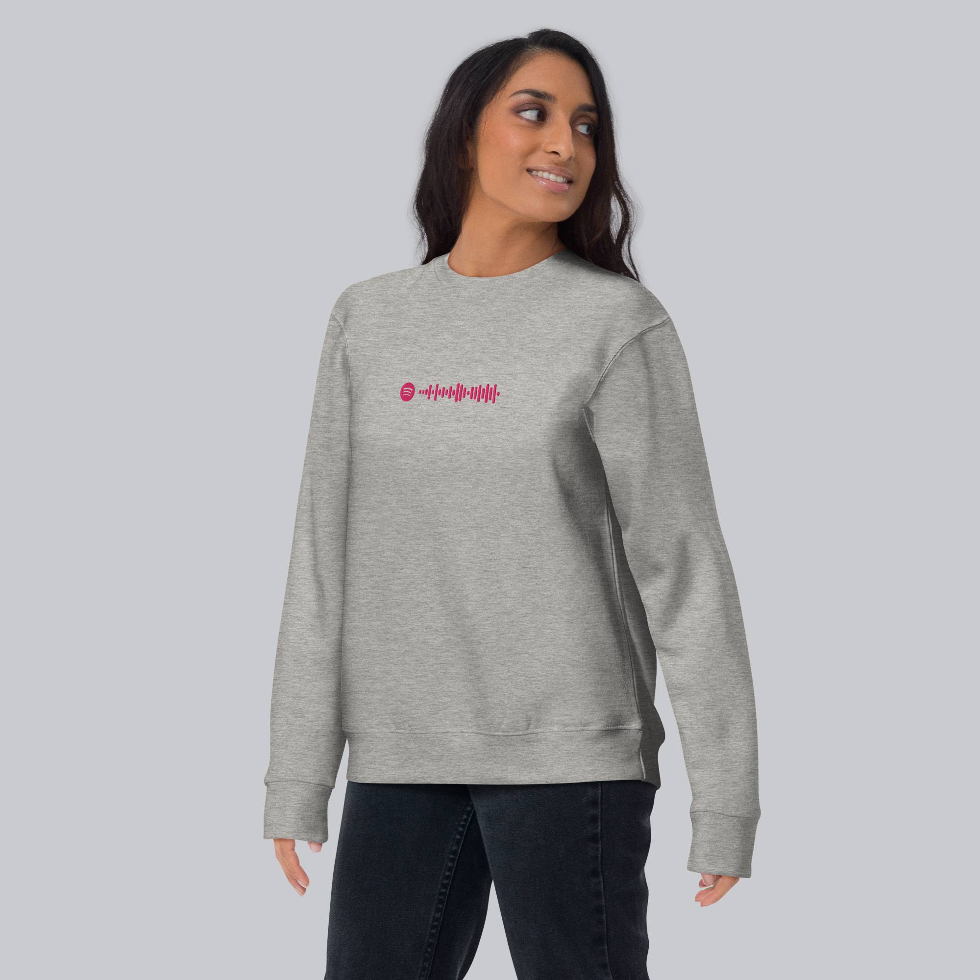 Grey long-sleeve shirt with custom Music Code