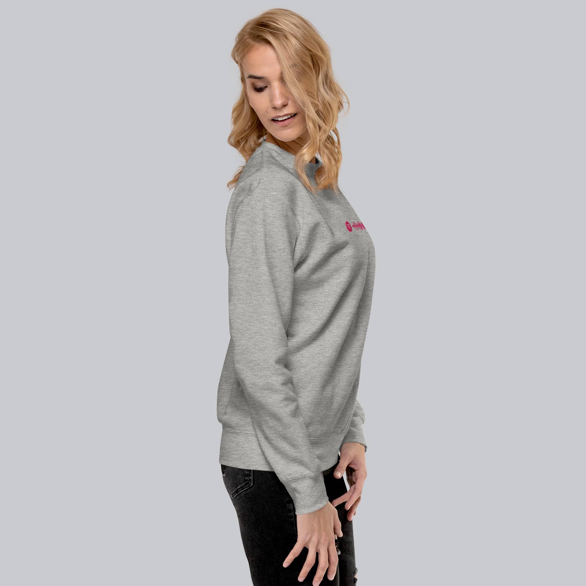 Grey long-sleeve shirt with custom Music Code