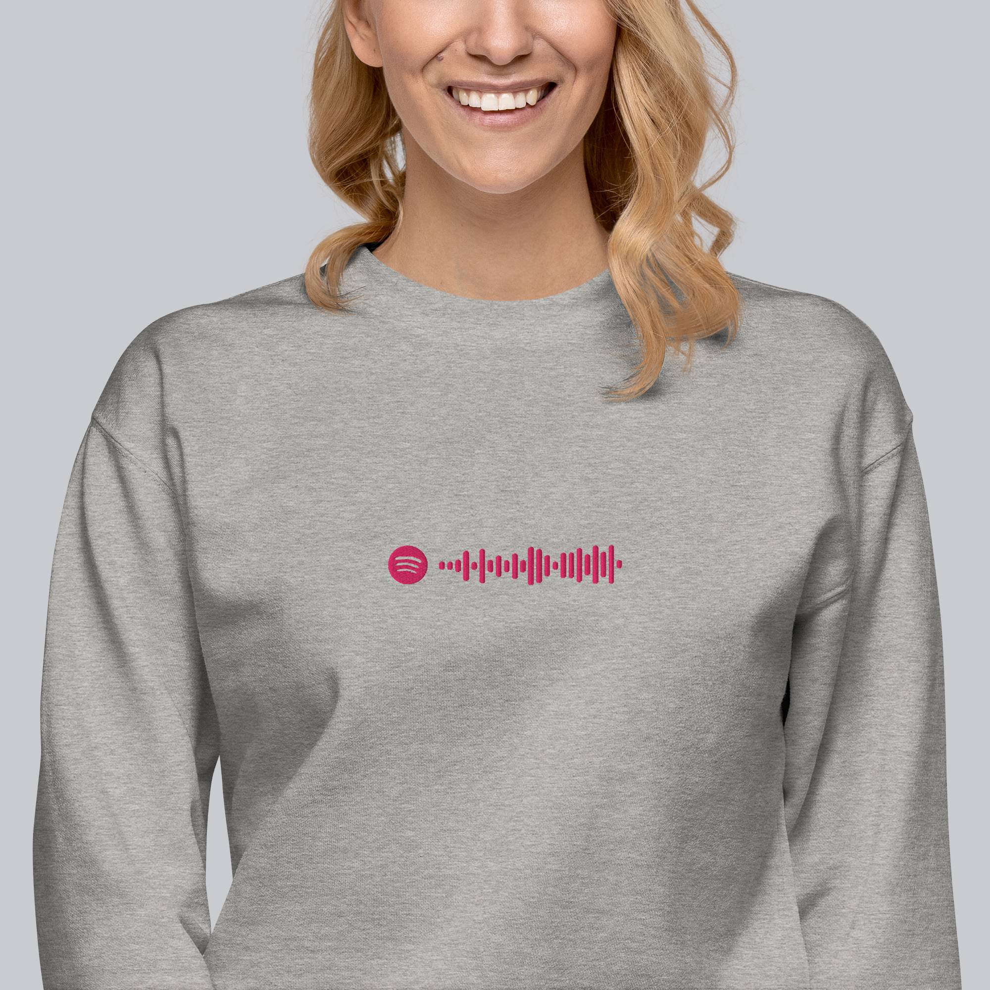 Grey long-sleeve shirt with custom Music Code