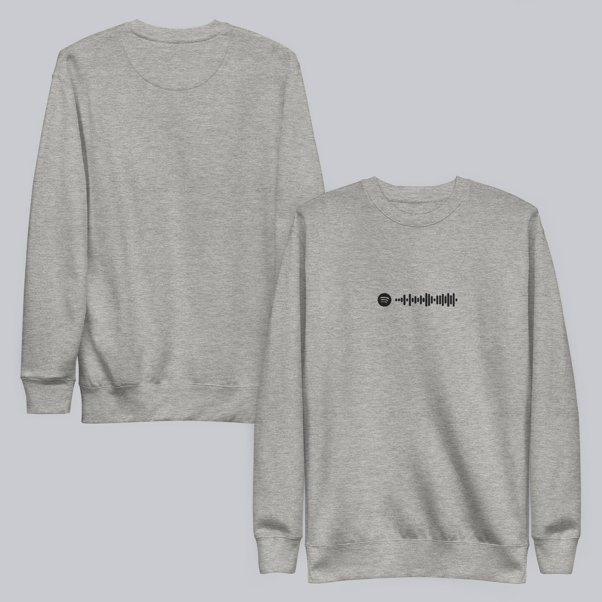Grey long-sleeve shirt with custom Music Code