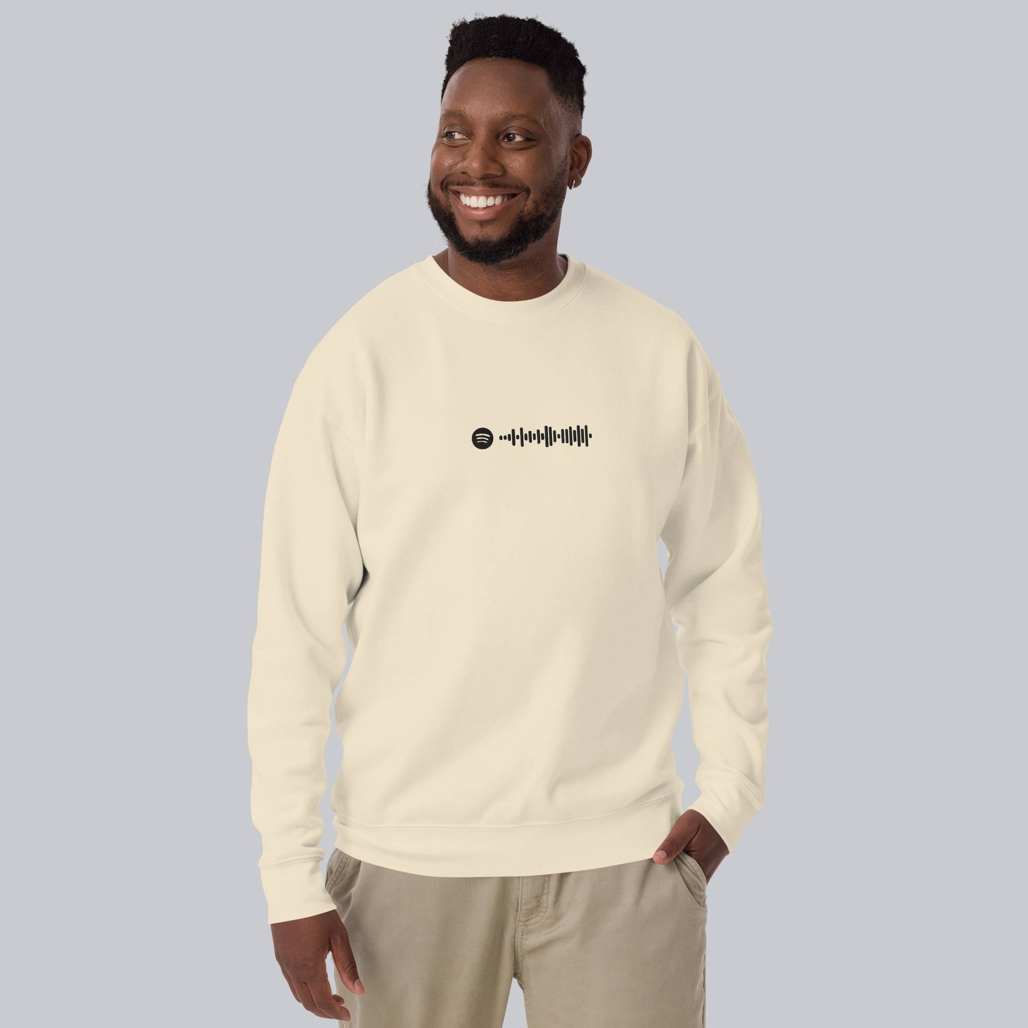 Light Yellow long-sleeve shirt with custom Music Code