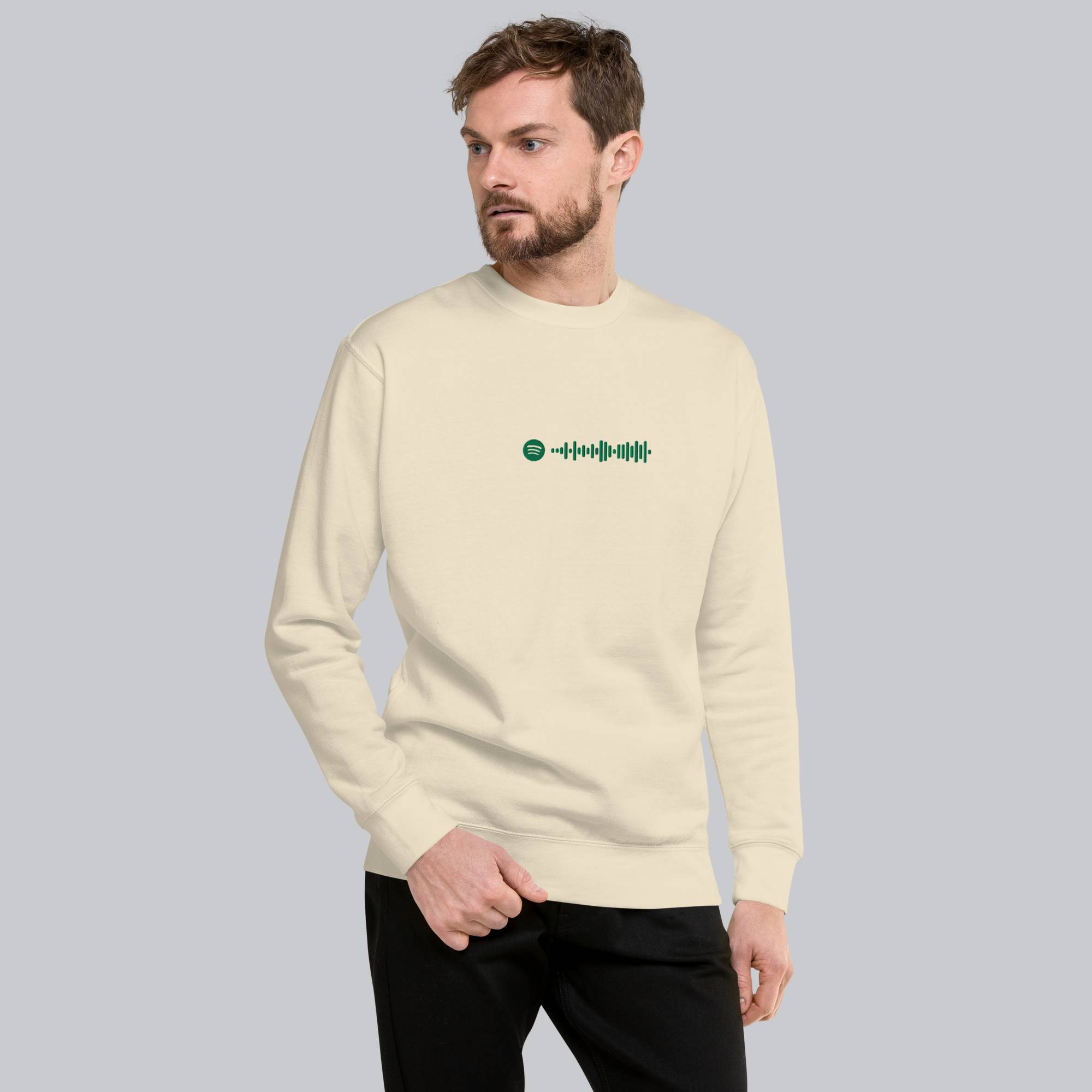 Light Yellow long-sleeve shirt with custom Music Code