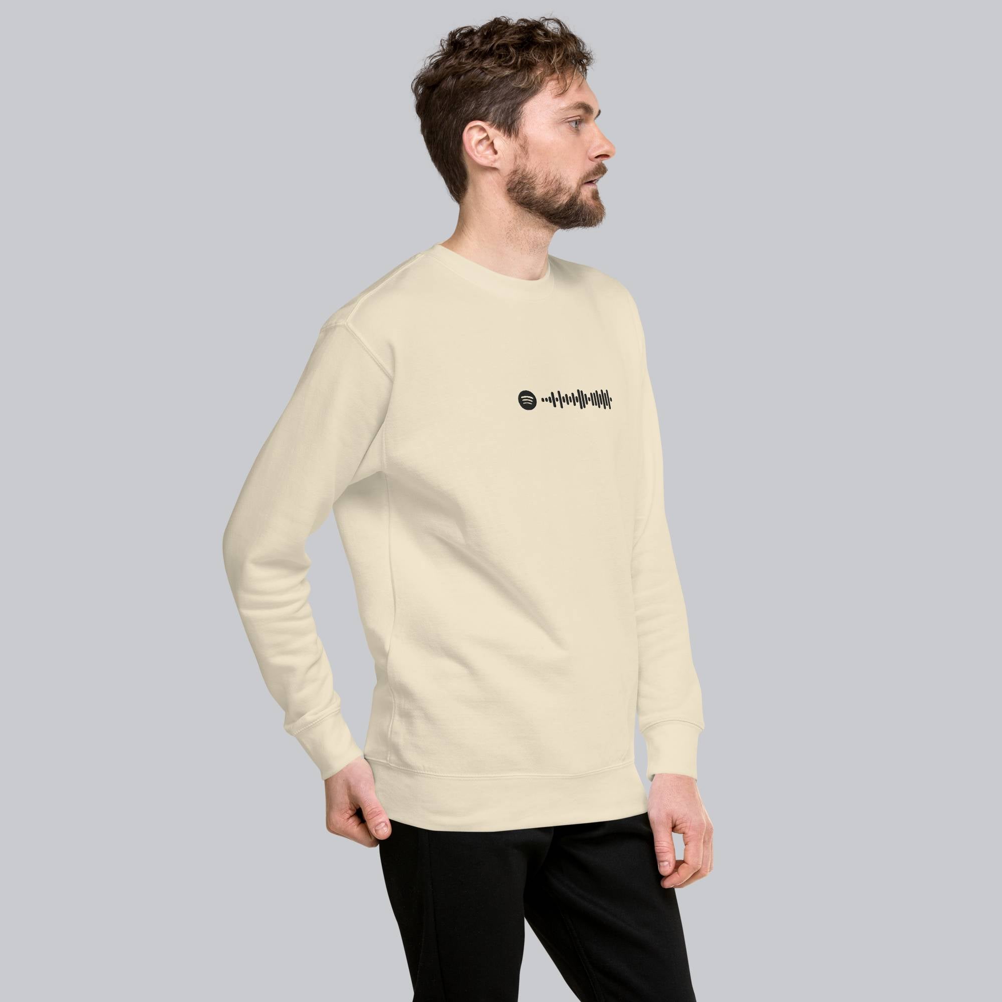 Light Yellow long-sleeve shirt with custom Music Code