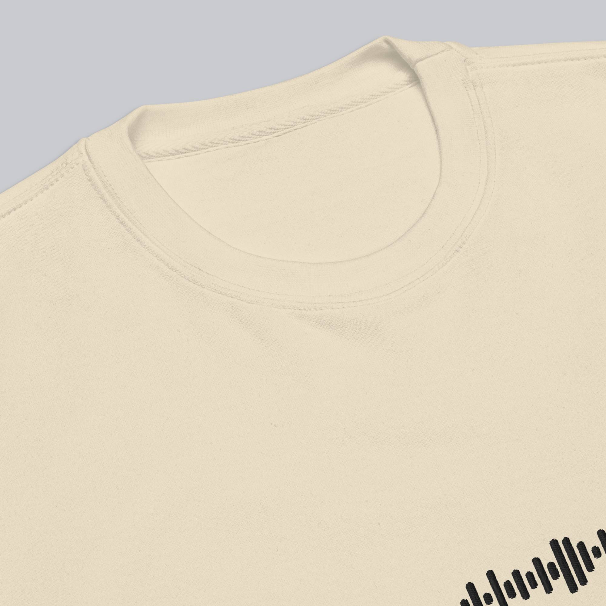 Light Yellow long-sleeve shirt with custom Music Code