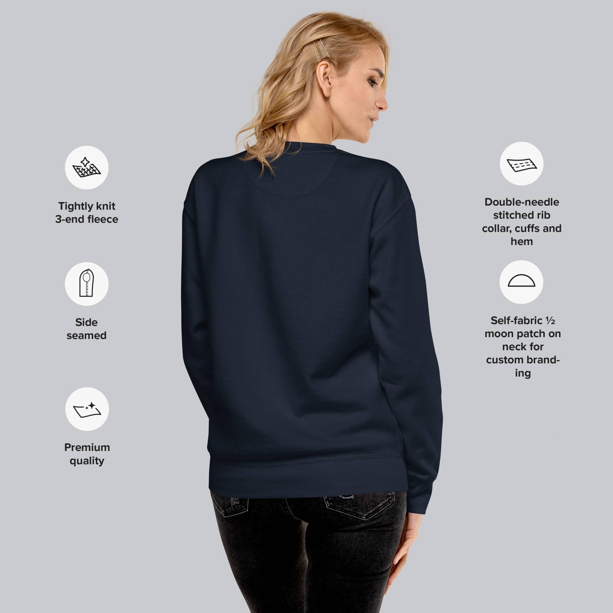 Navy long-sleeve shirt with custom Music Code