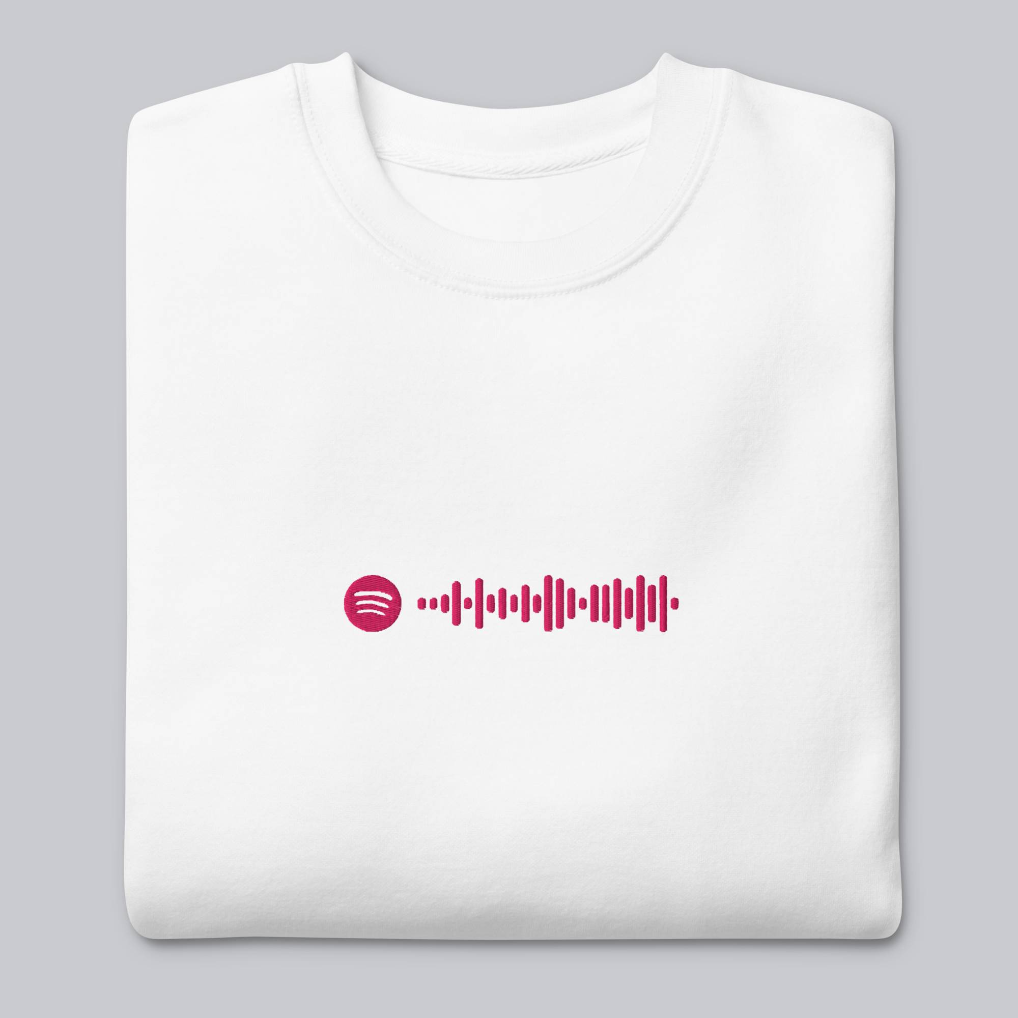 White long-sleeve shirt with custom Music Code