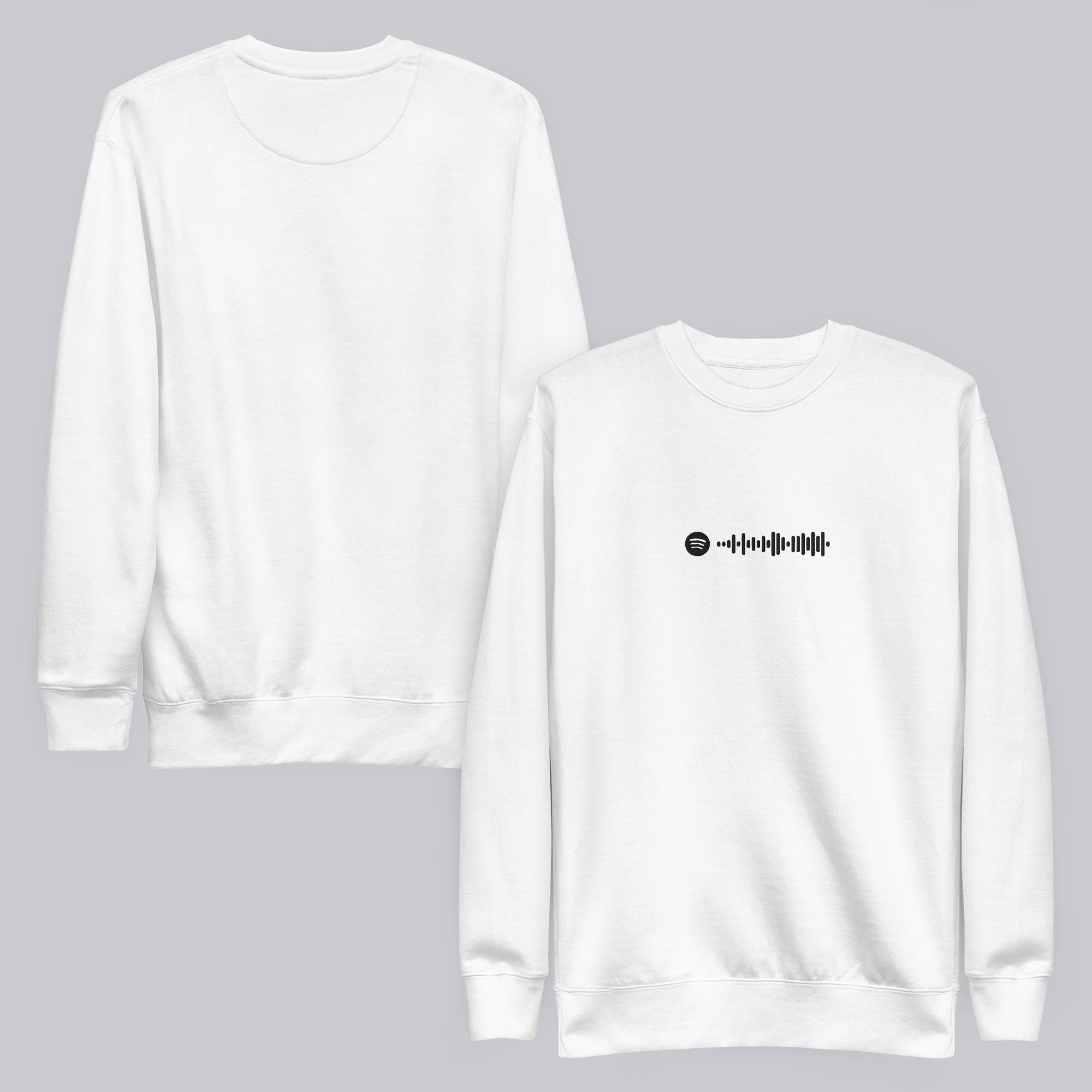 White long-sleeve shirt with custom Music Code