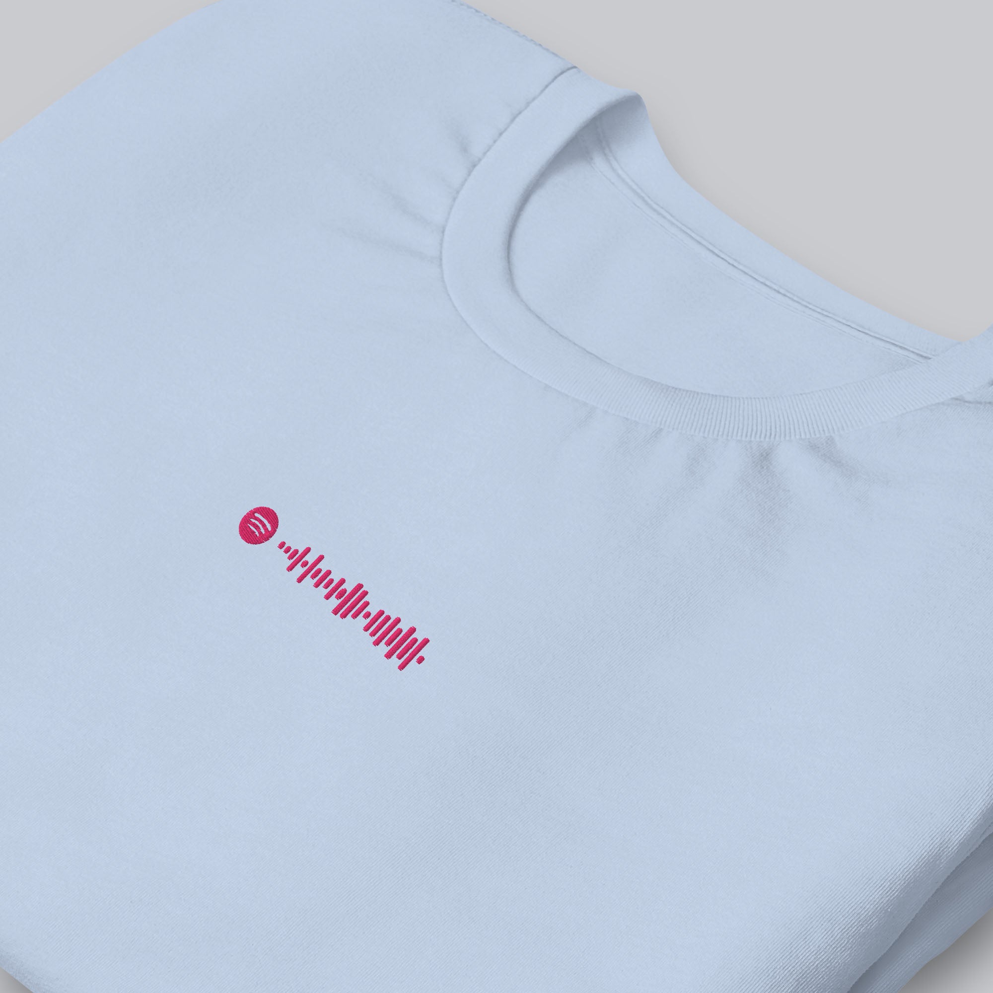 Baby blue unisex tshirt with custom music code