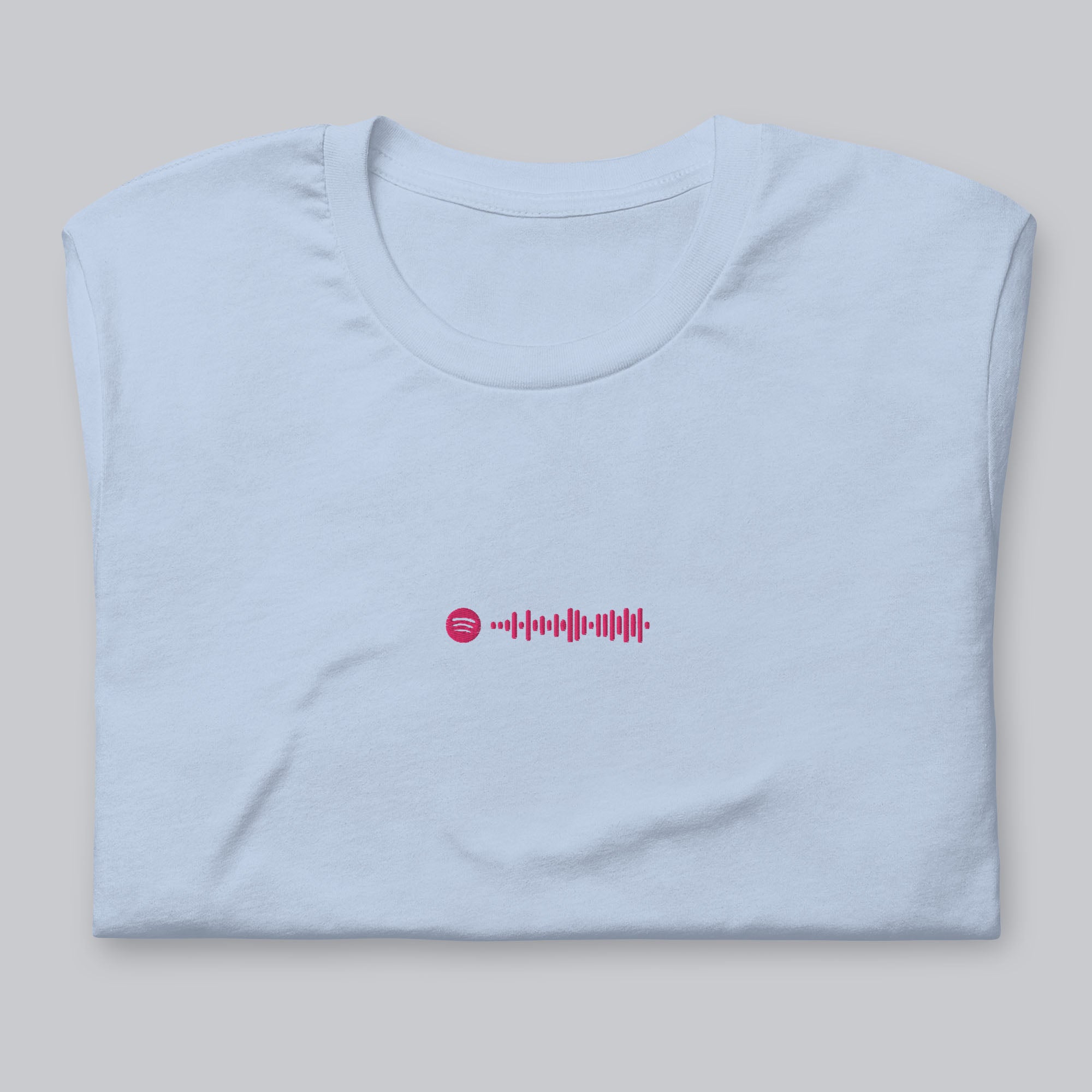 Baby blue unisex tshirt with custom music code