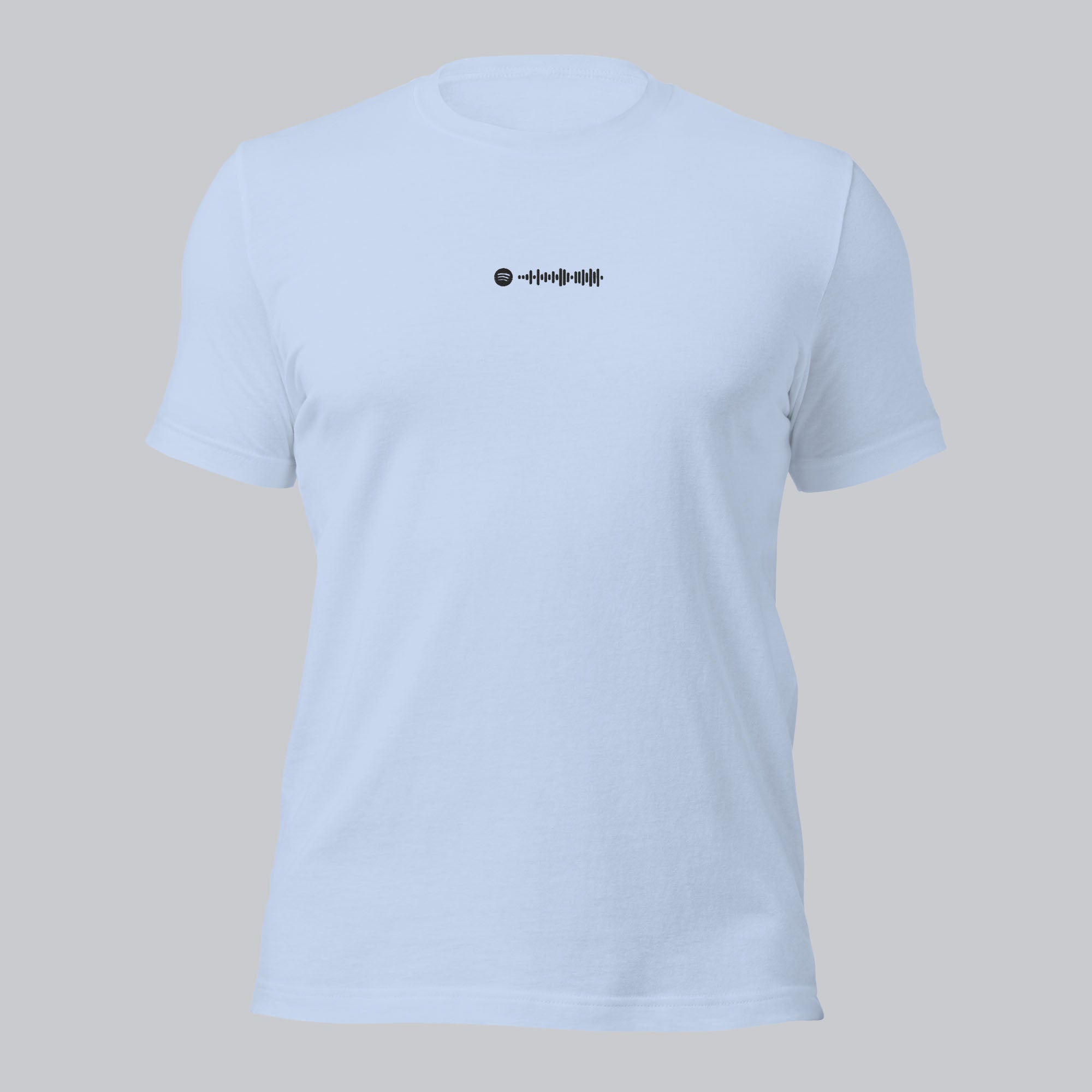 Baby blue unisex tshirt with custom music code
