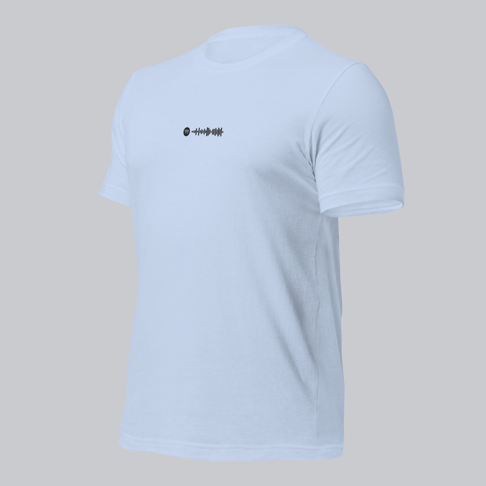 Baby blue unisex tshirt with custom music code