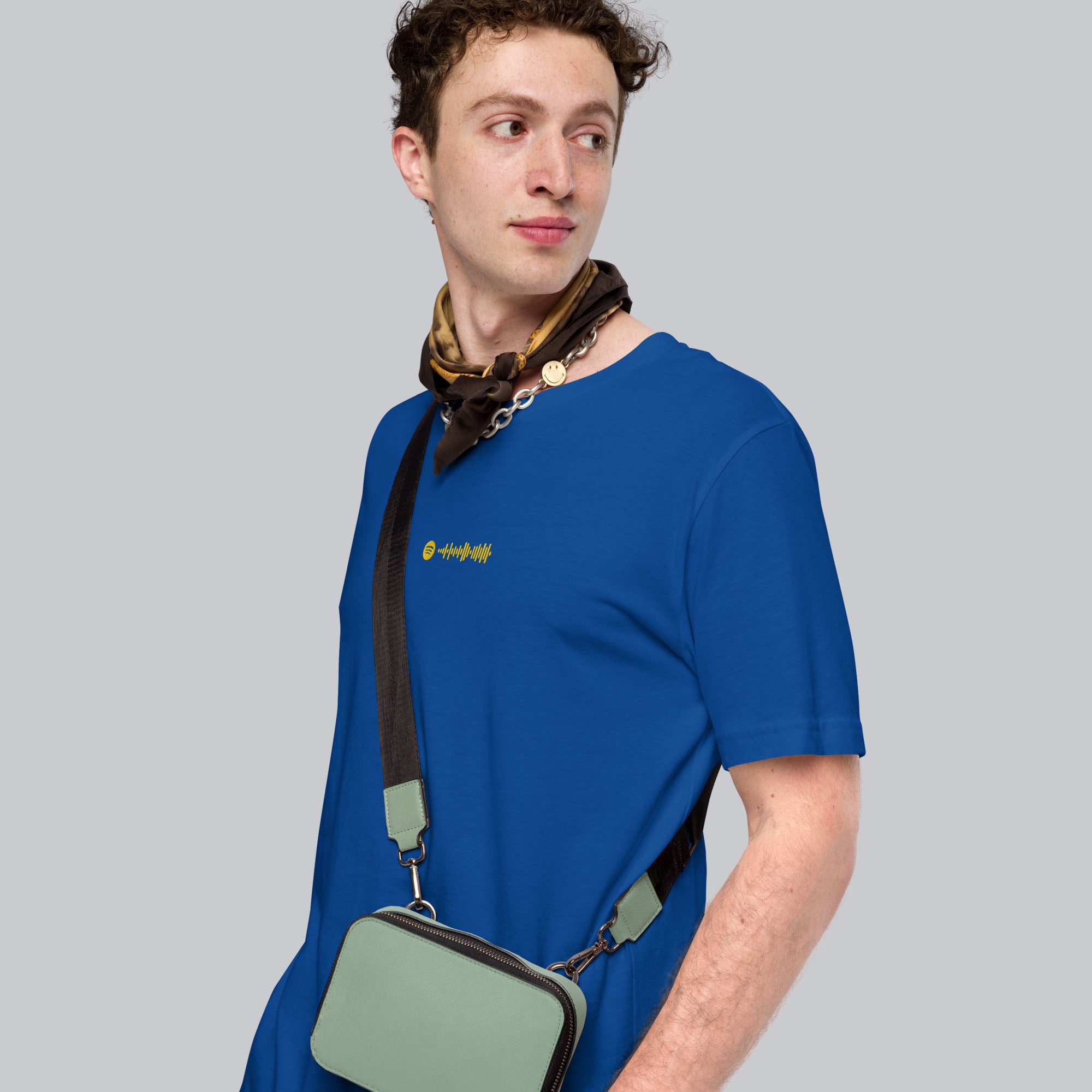 Blue unisex tshirt with custom music code