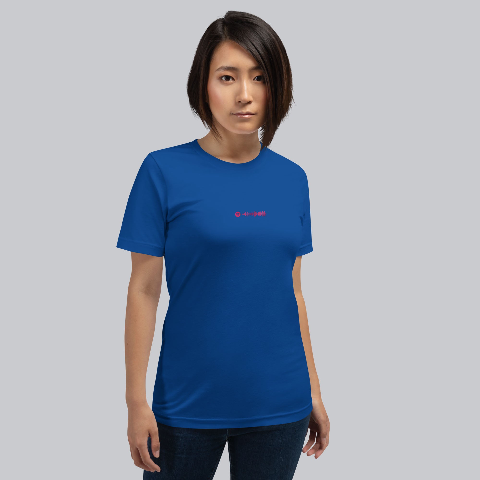 Blue unisex tshirt with custom music code