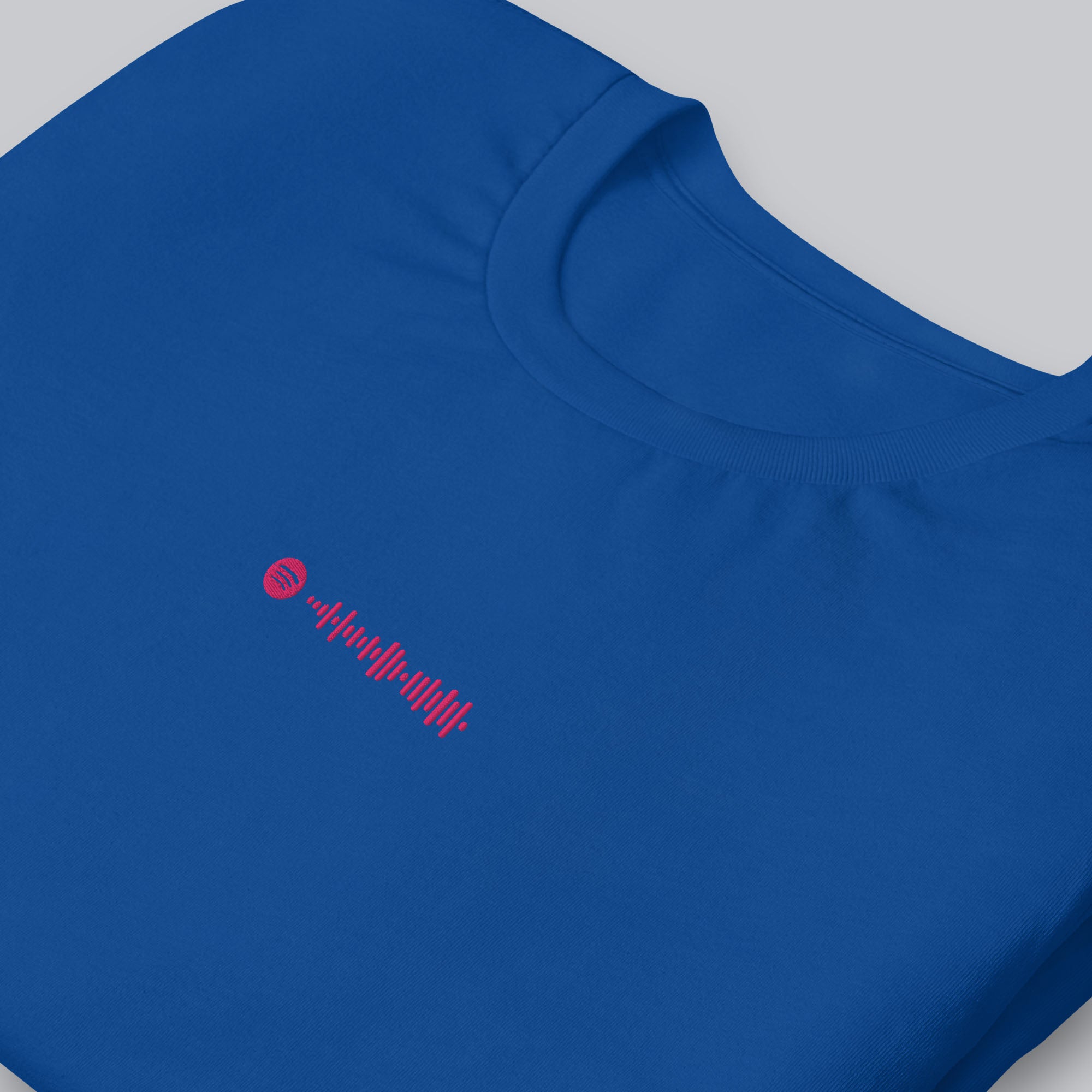 Blue unisex tshirt with custom music code