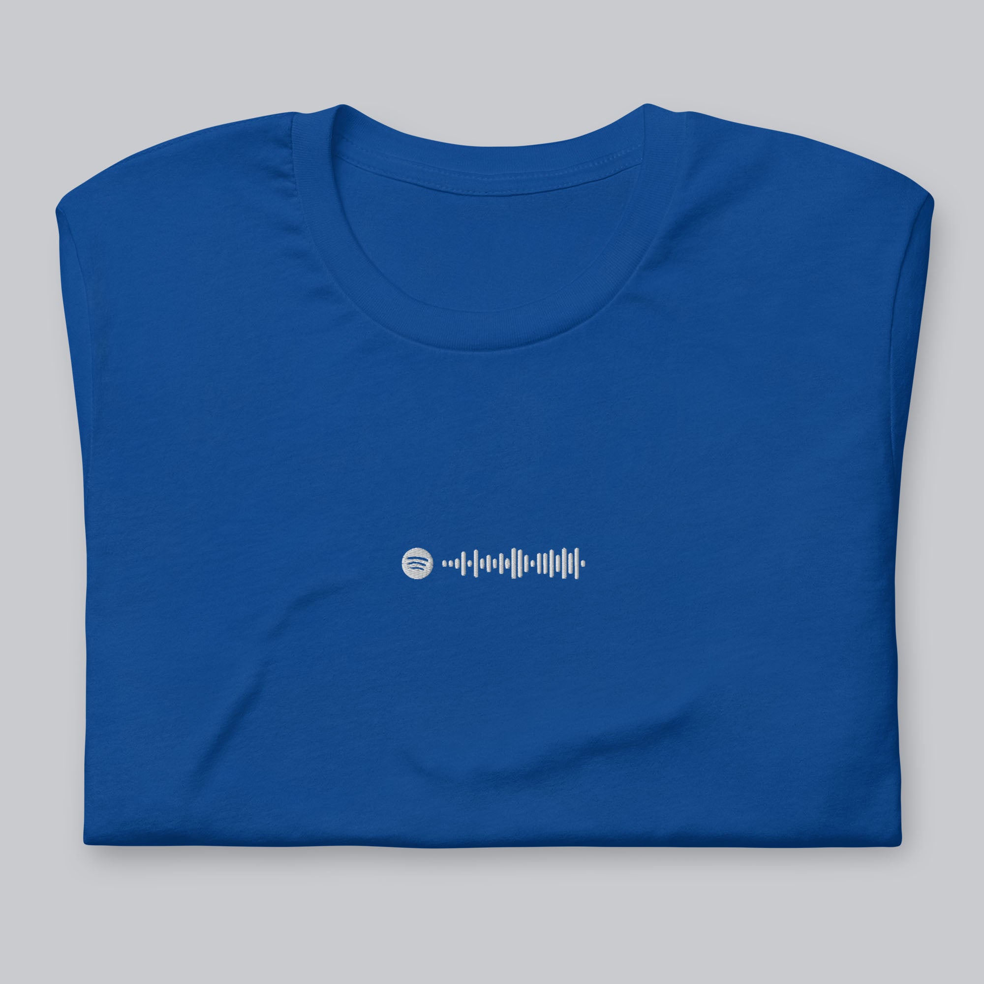Blue unisex tshirt with custom music code