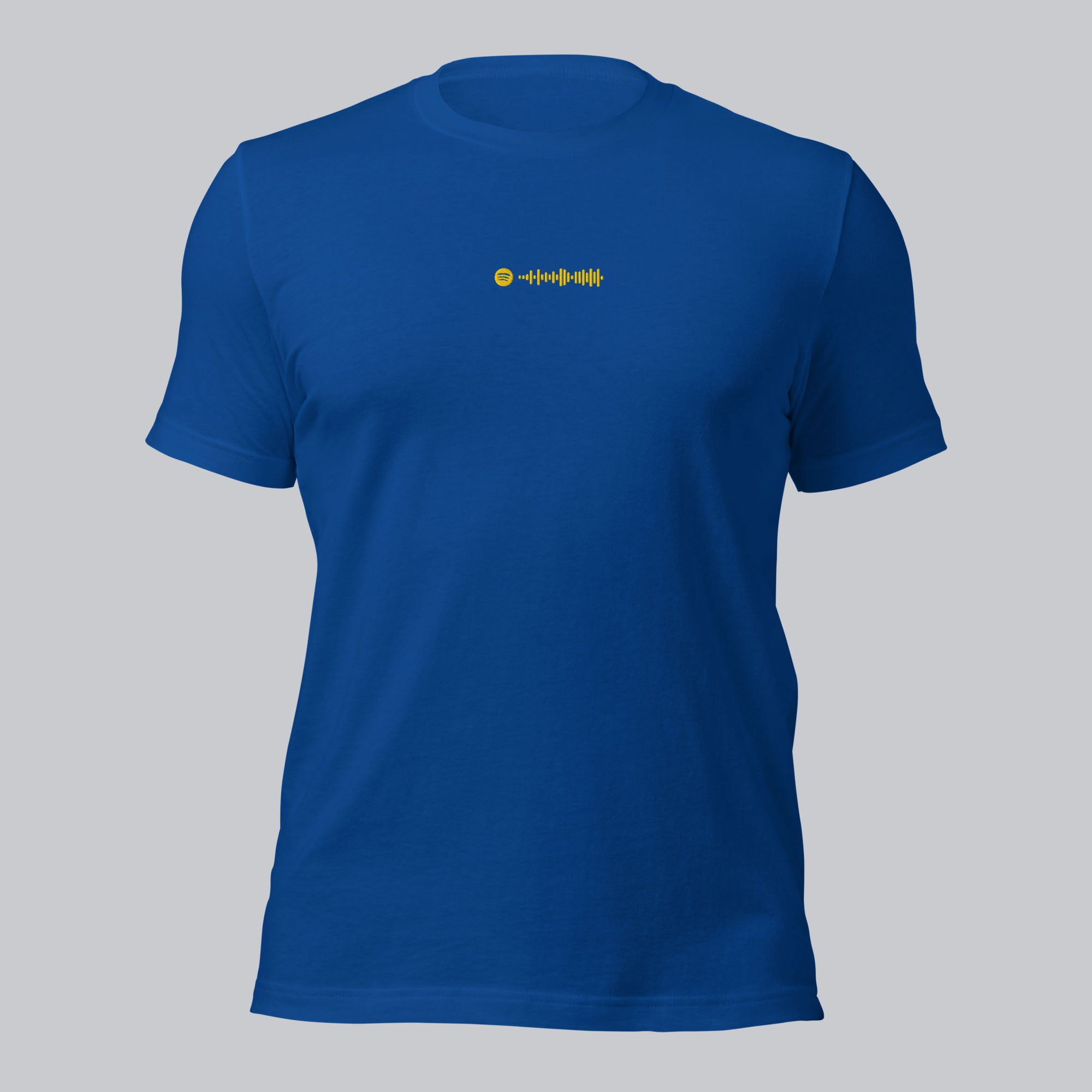 Blue unisex tshirt with custom music code