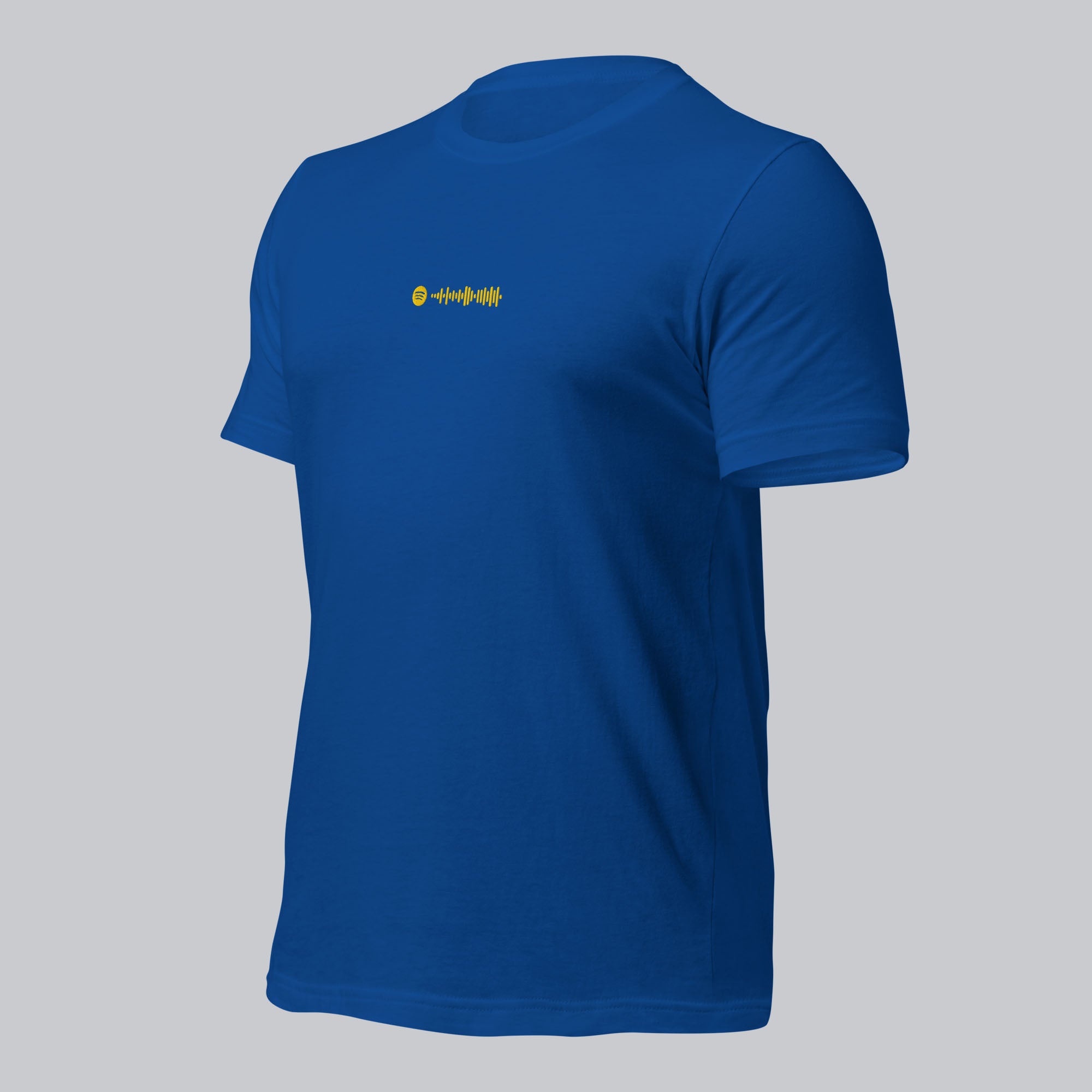 Blue unisex tshirt with custom music code