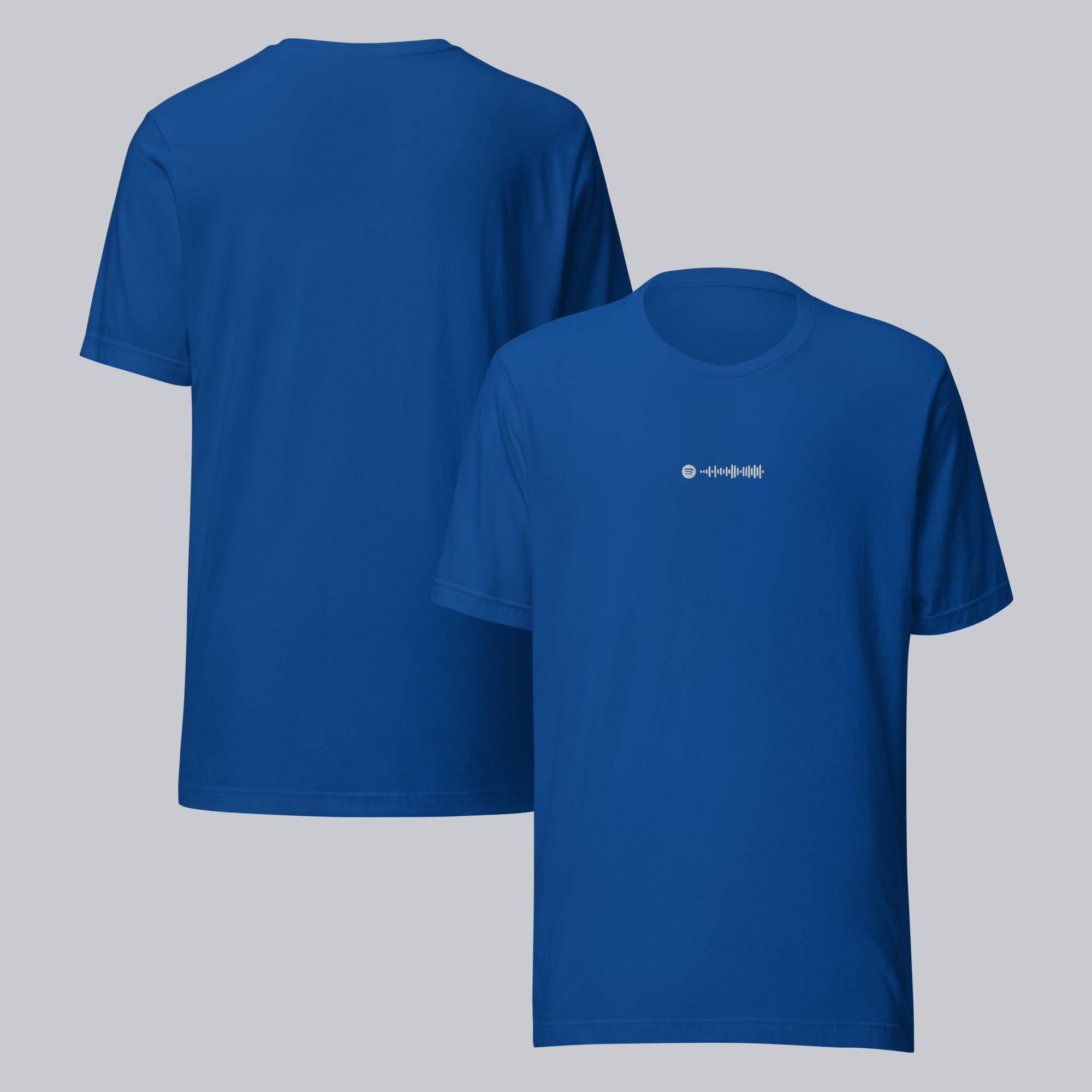 Blue unisex tshirt with custom music code