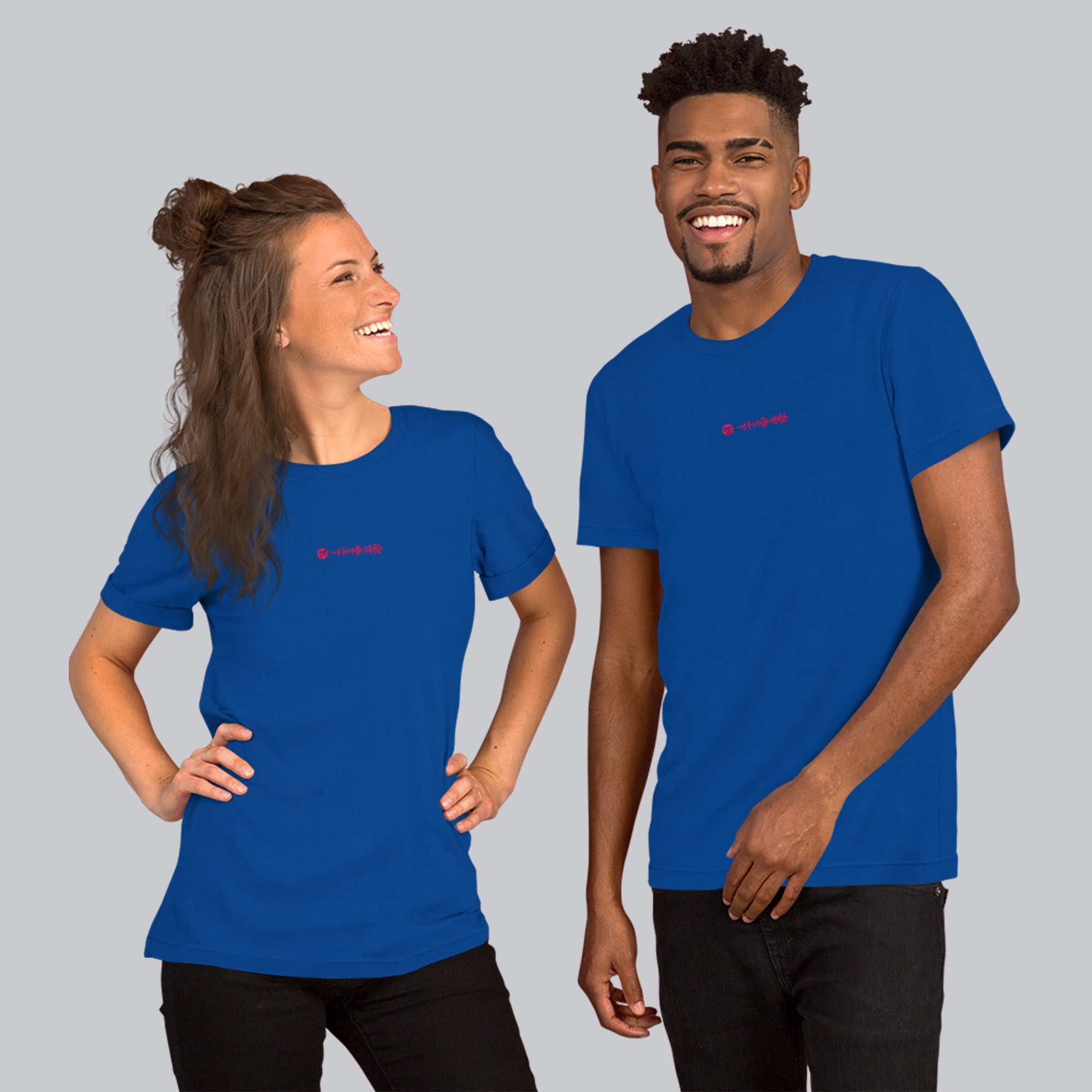 Blue unisex tshirt with custom music code