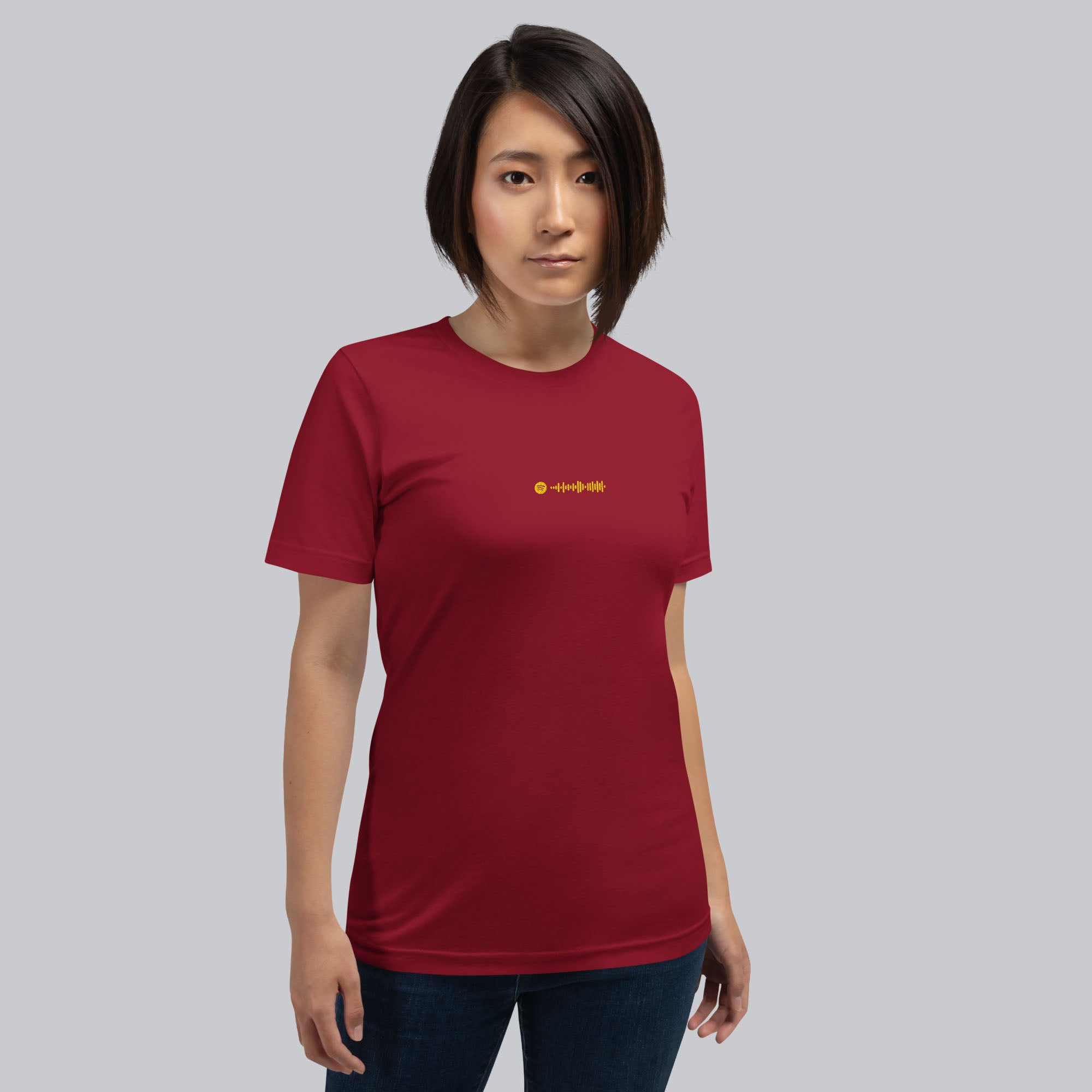 Bordeaux unisex tshirt with custom music code