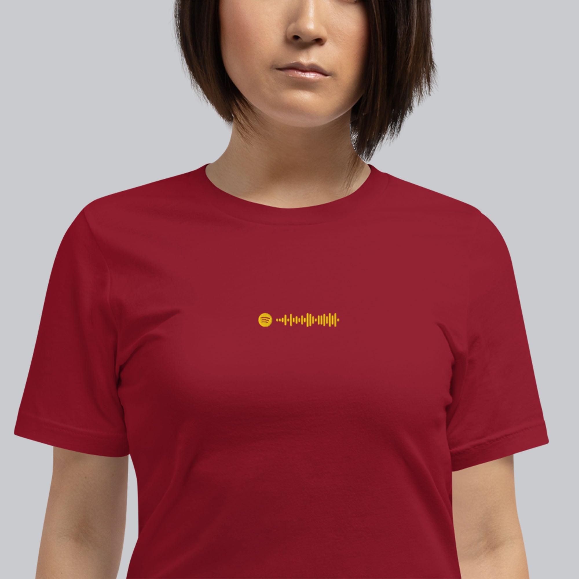 Bordeaux unisex tshirt with custom music code
