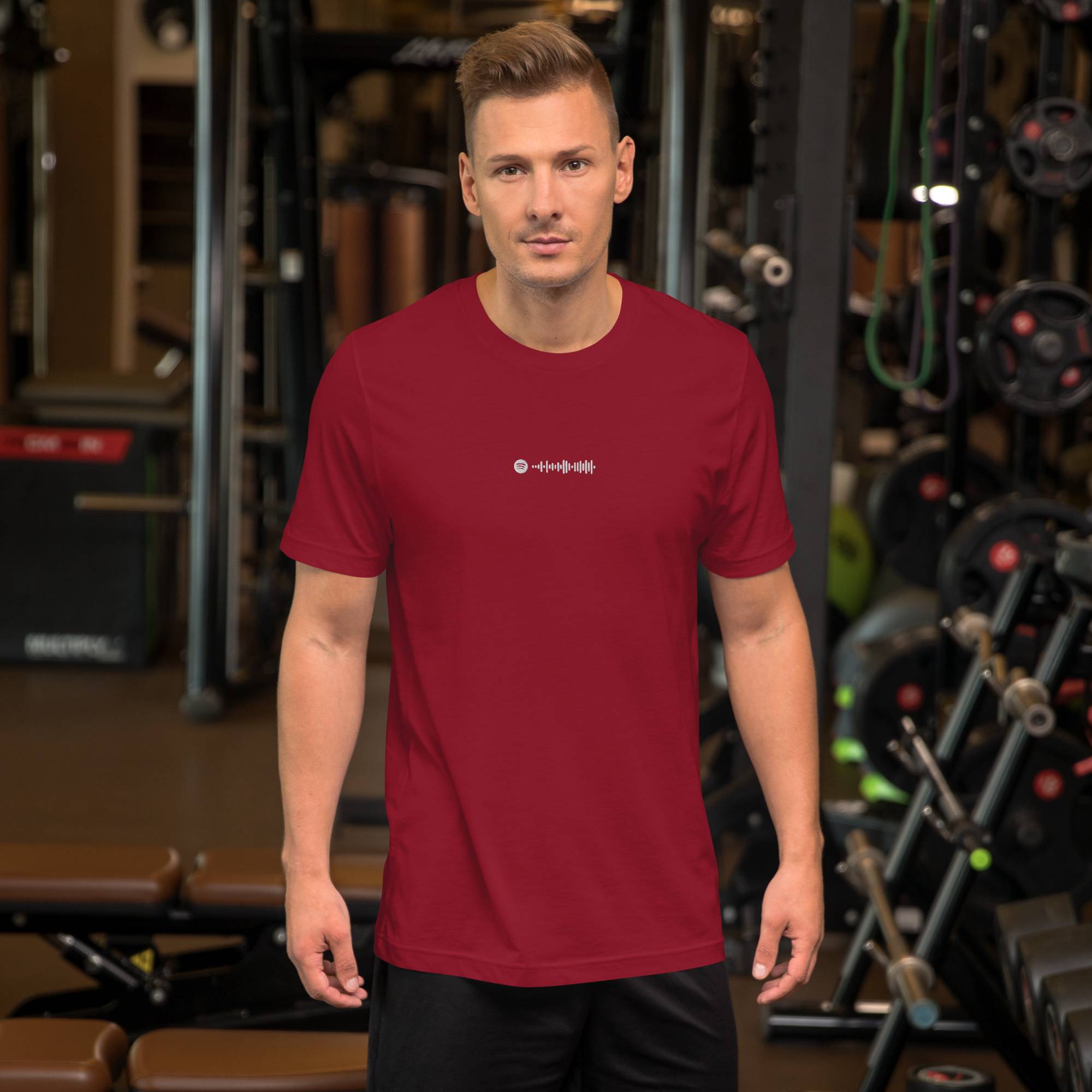 Bordeaux unisex tshirt with custom music code