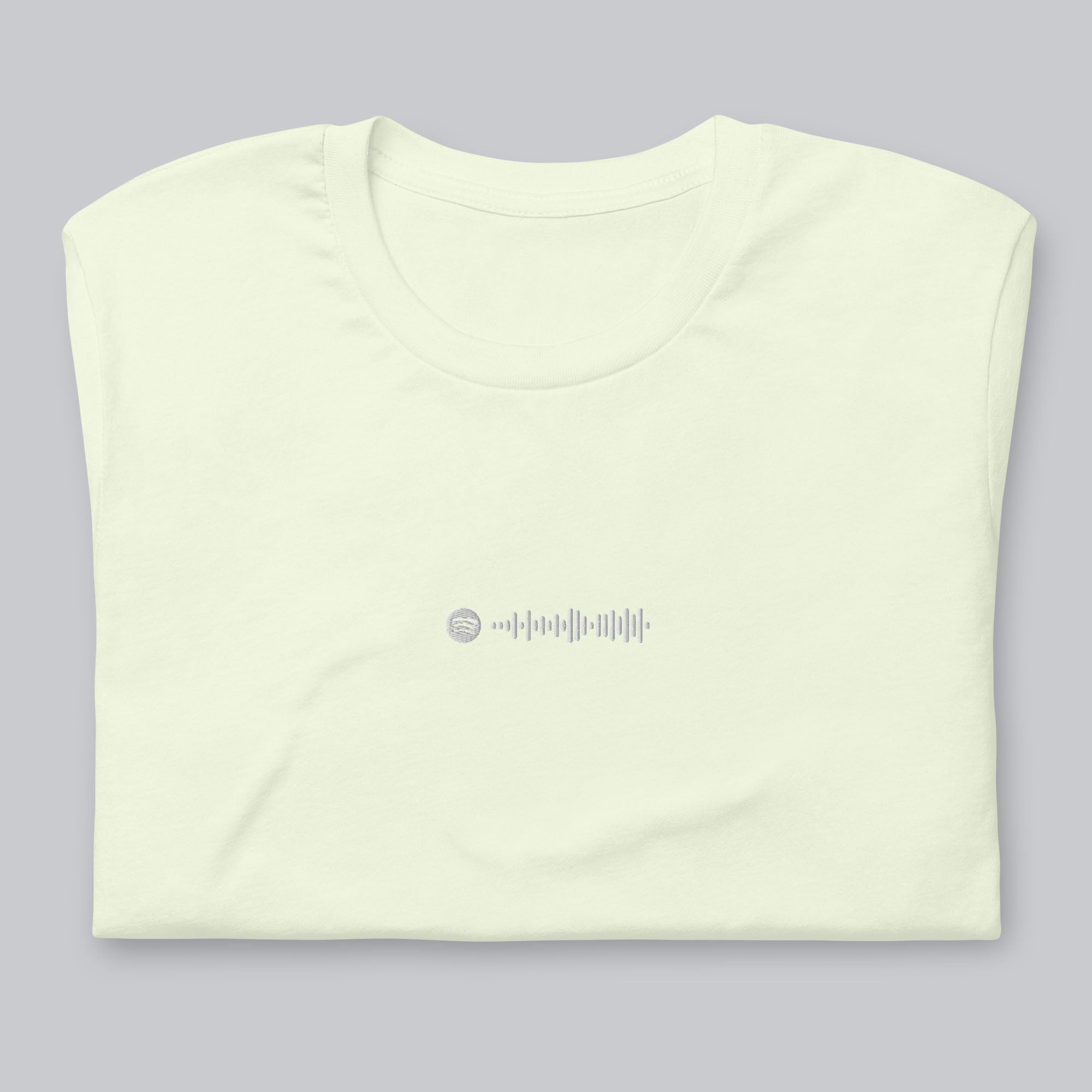 Light yellow unisex tshirt with custom music code