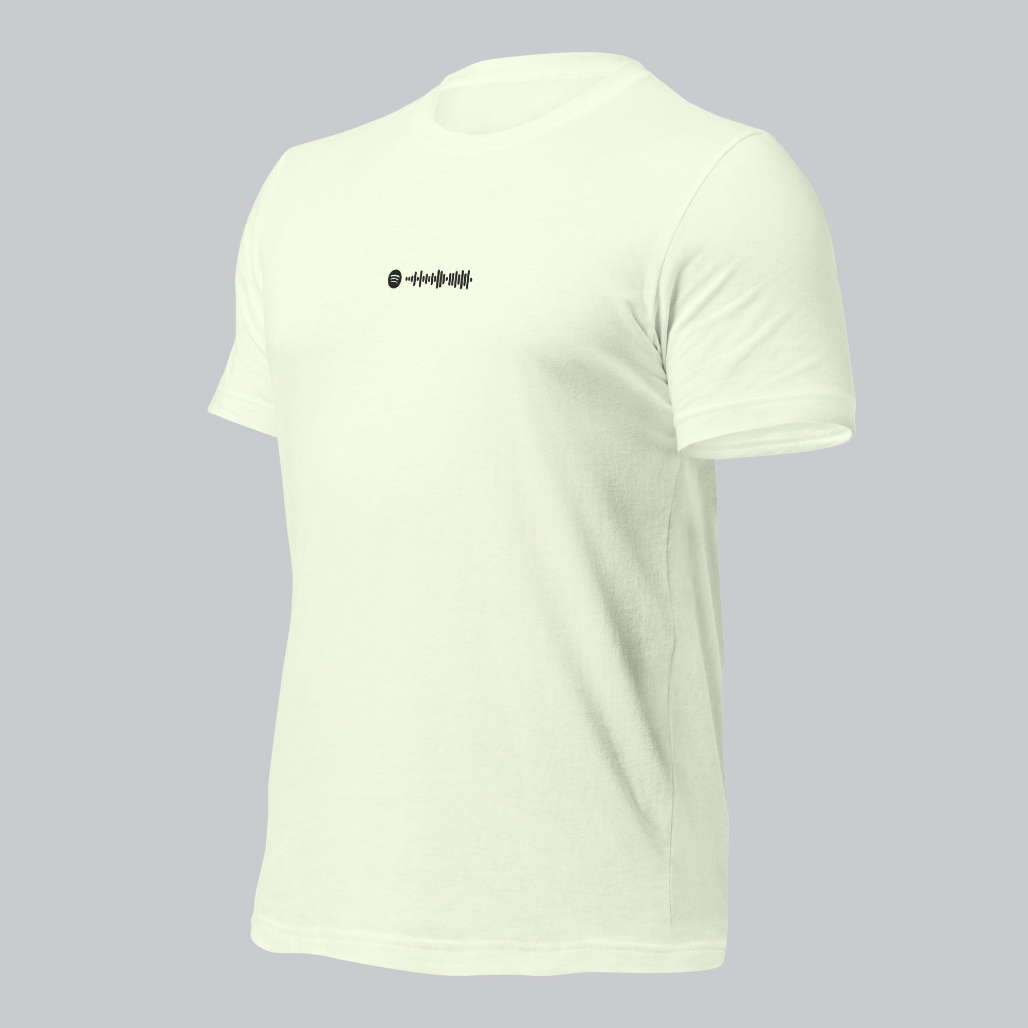 Light yellow unisex tshirt with custom music code