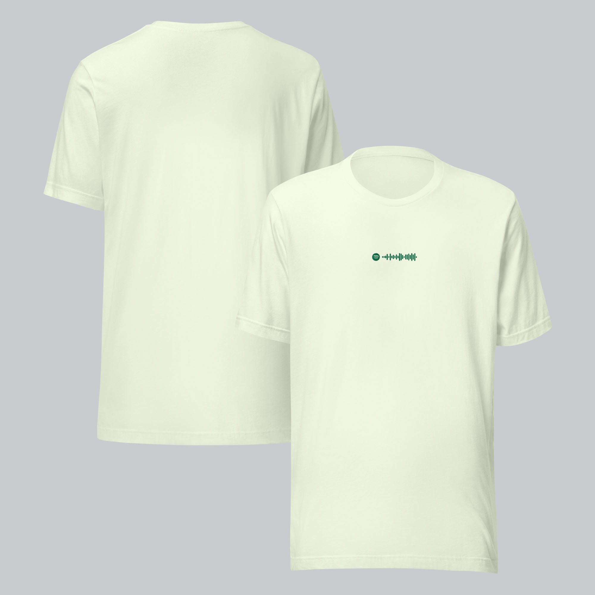 Light yellow unisex tshirt with custom music code
