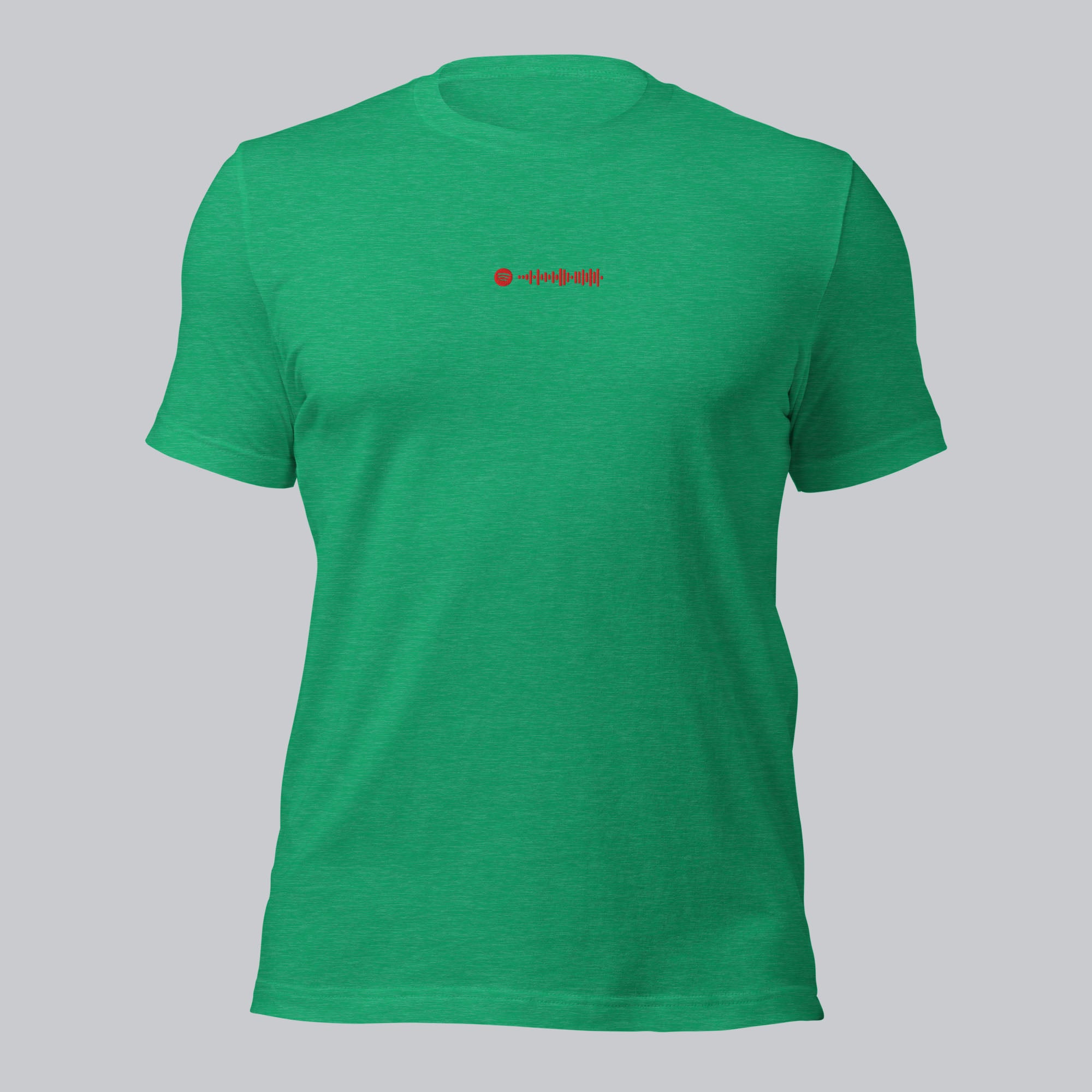 Green Tshirt with embroidered custom music code