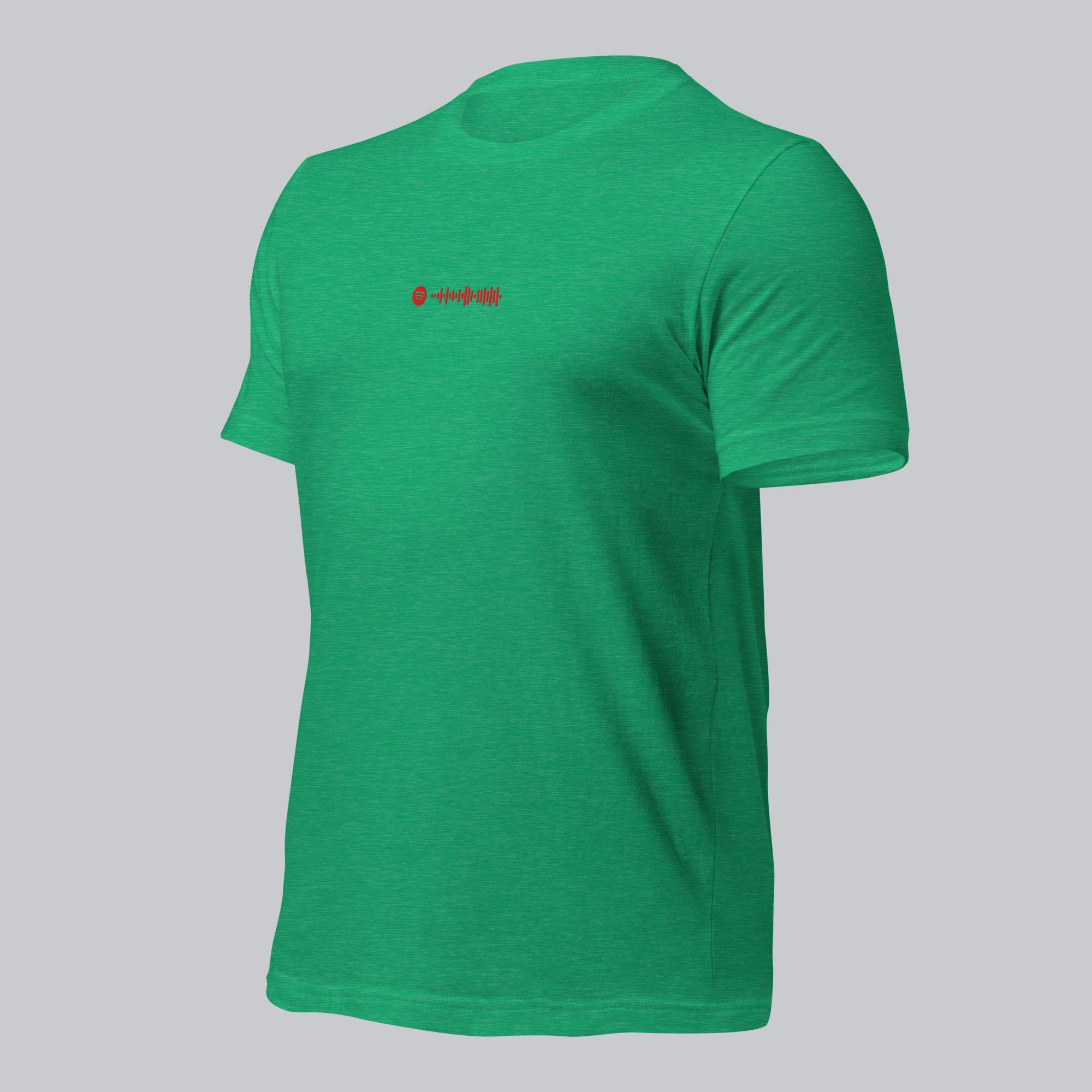 Green Tshirt with embroidered custom music code