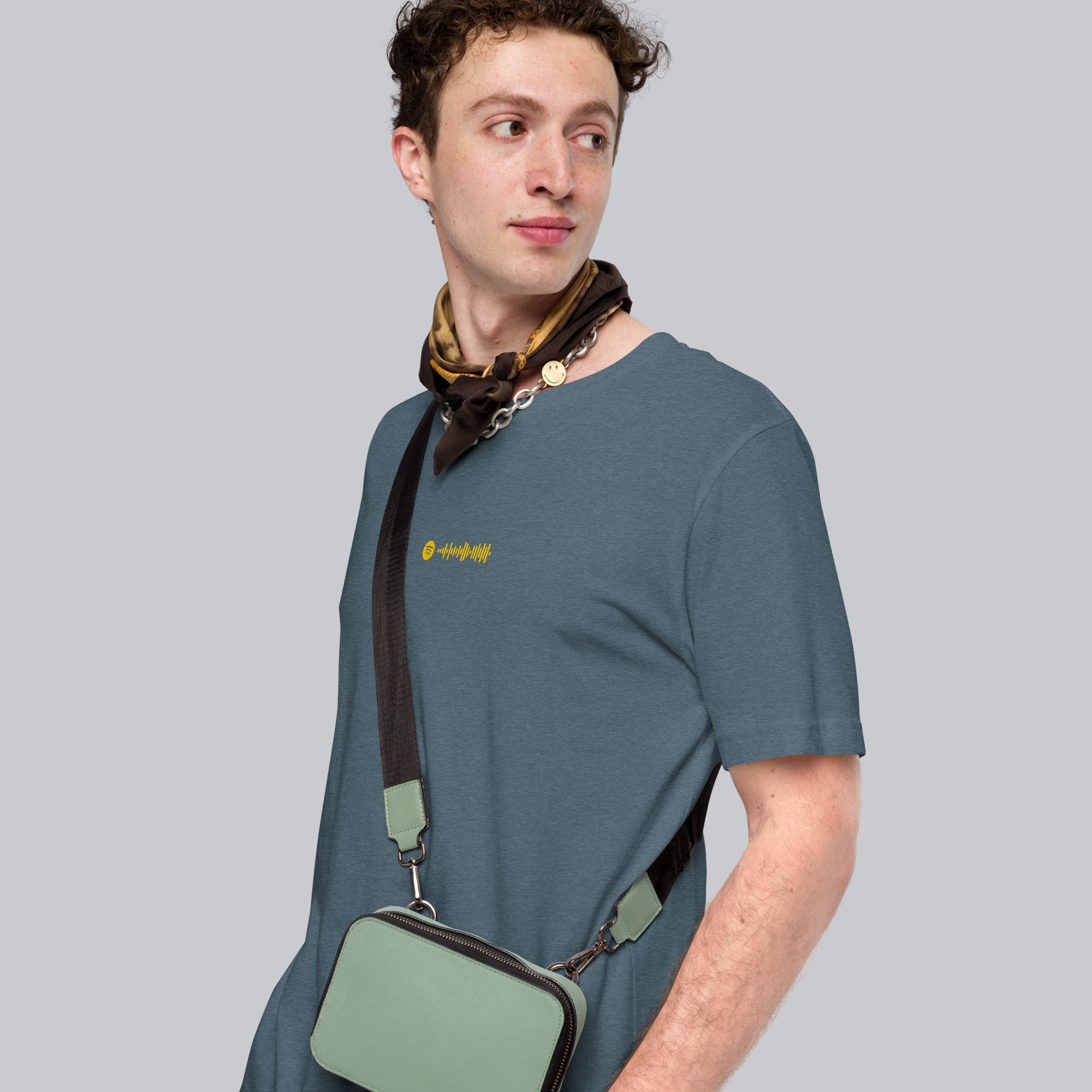 Dark grey unisex tshirt with custom music code