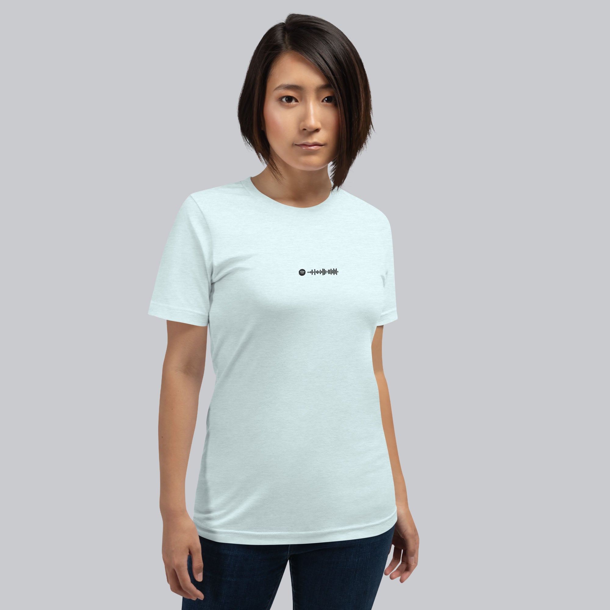 Light Blue unisex tshirt with custom music code