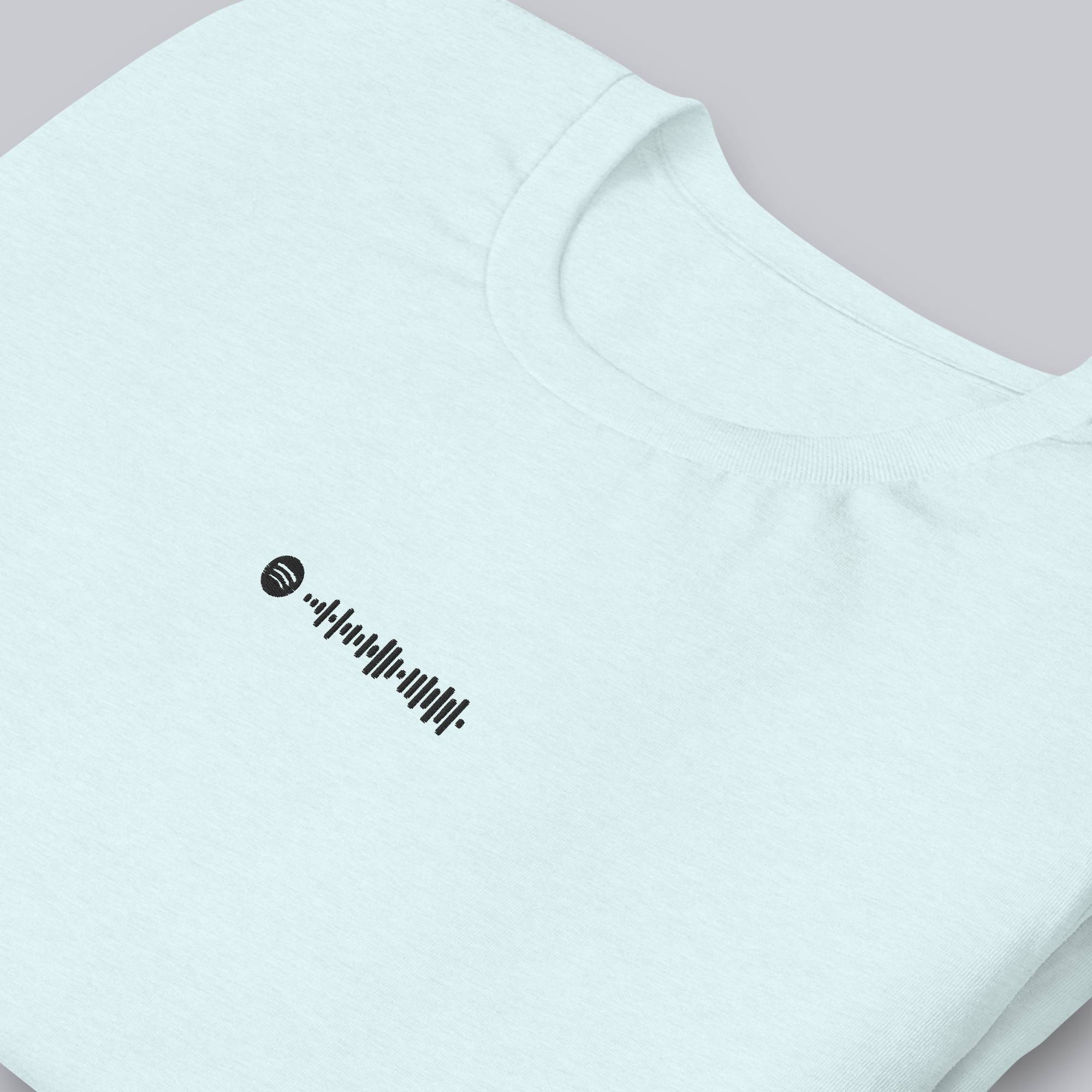 Light Blue unisex tshirt with custom music code
