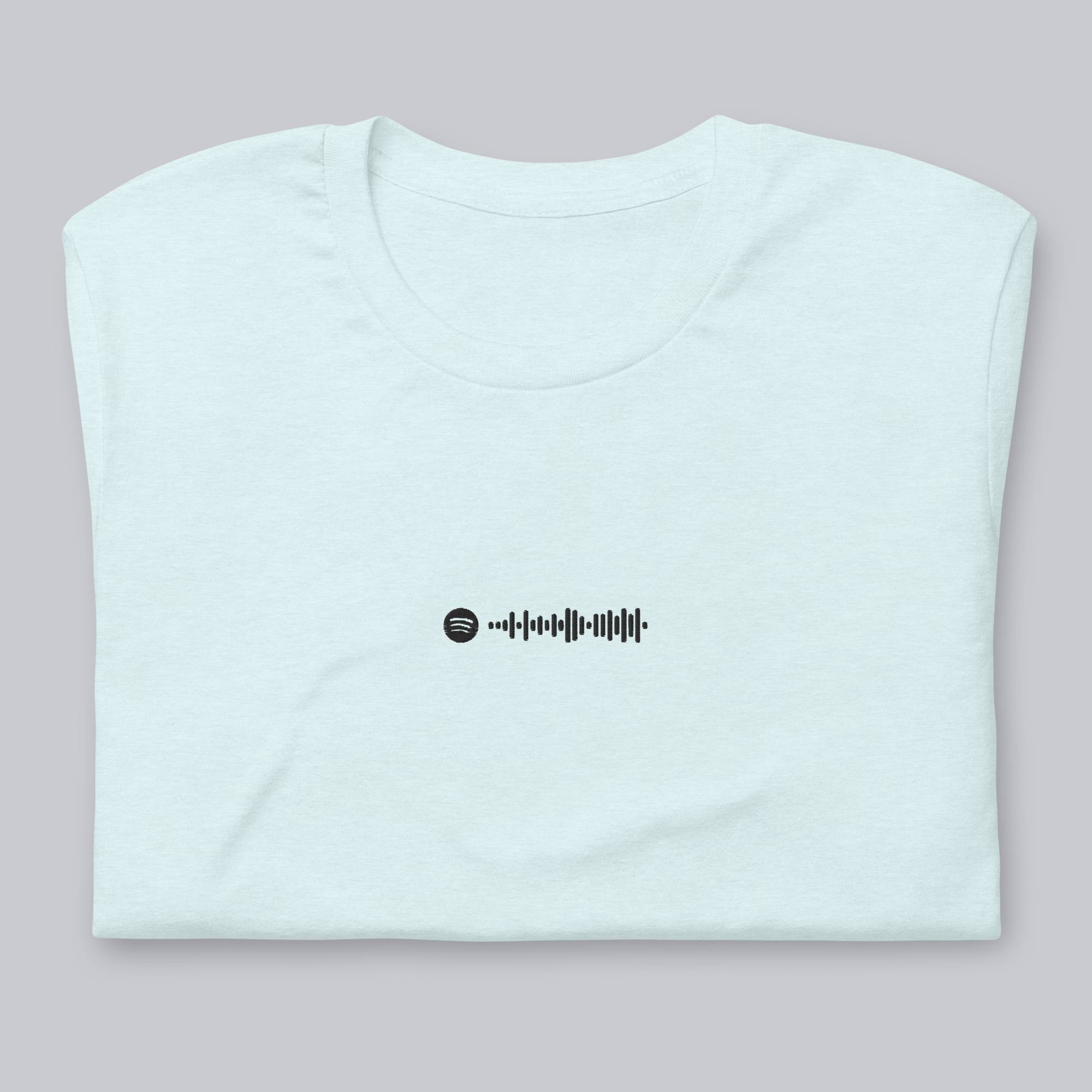 Light Blue unisex tshirt with custom music code