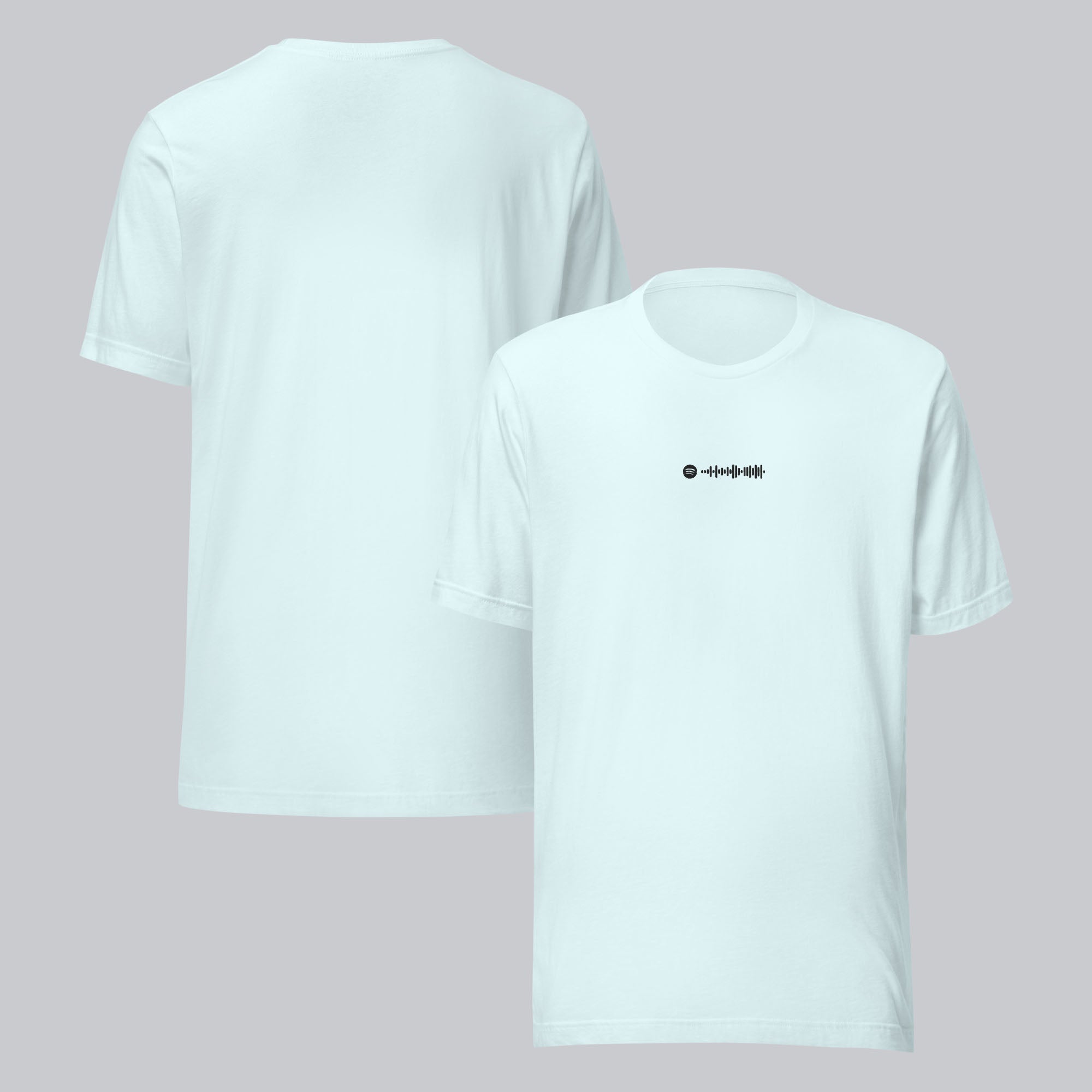 Light Blue unisex tshirt with custom music code
