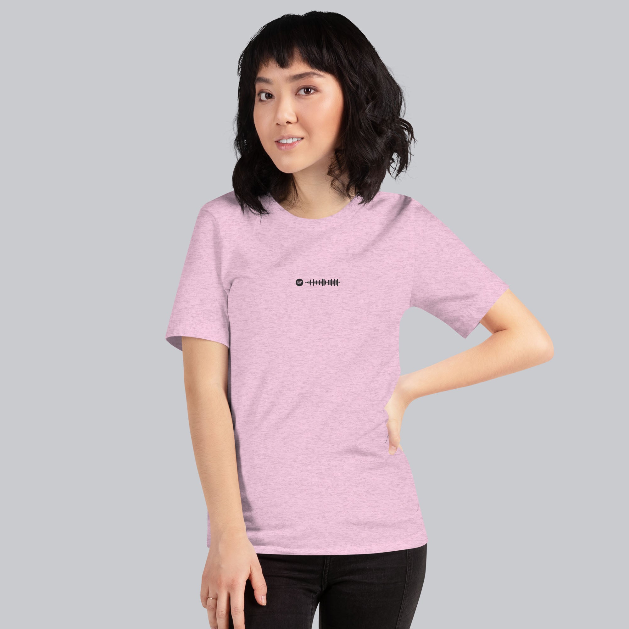 Lilac unisex tshirt with custom music code