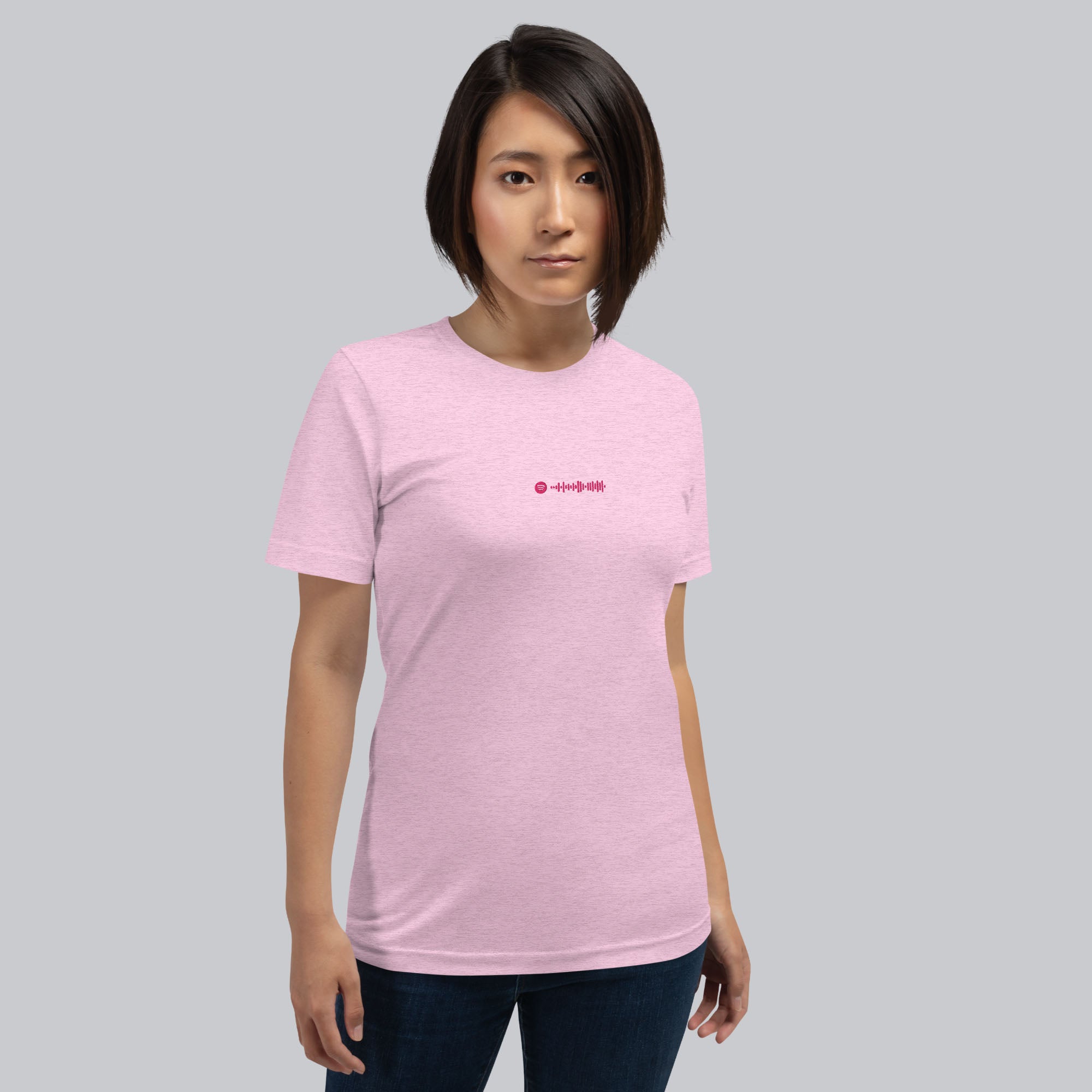 Lilac unisex tshirt with custom music code