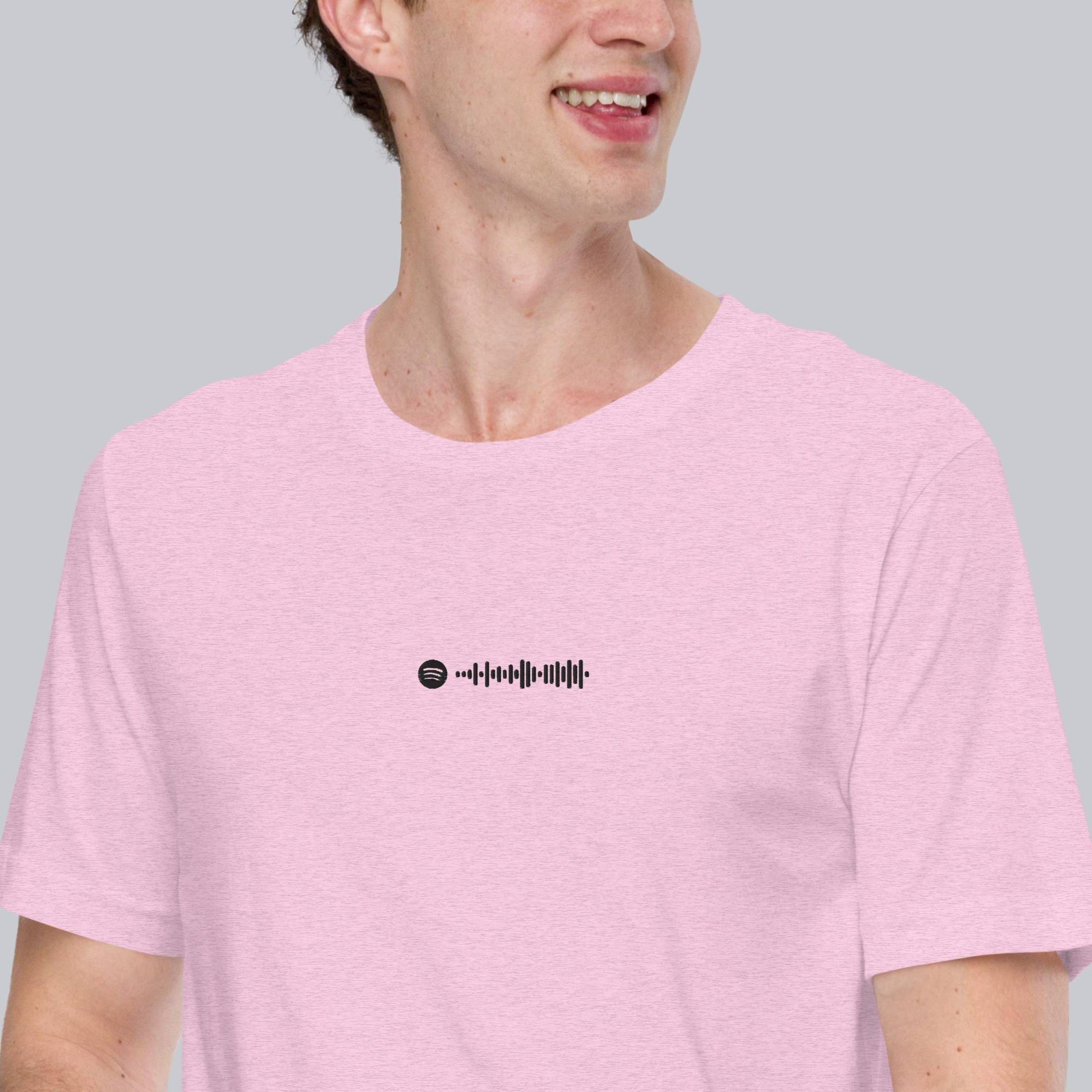 Lilac unisex tshirt with custom music code