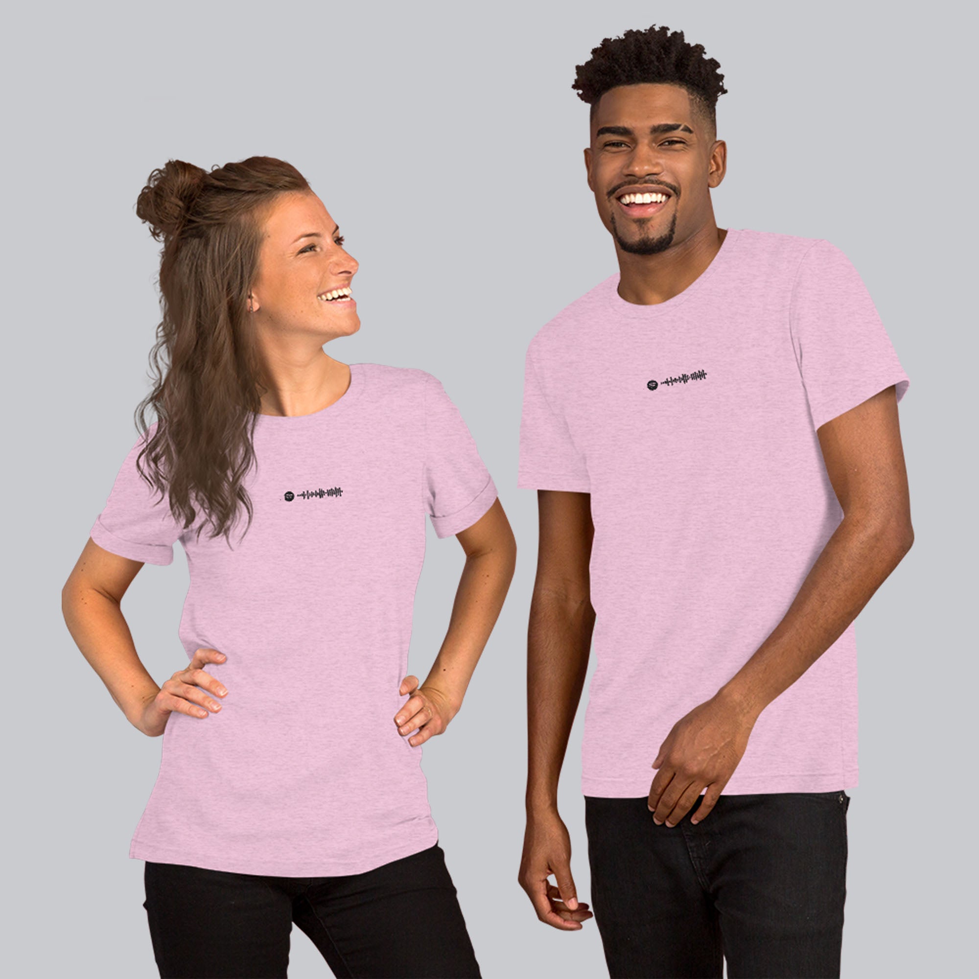 Lilac unisex tshirt with custom music code